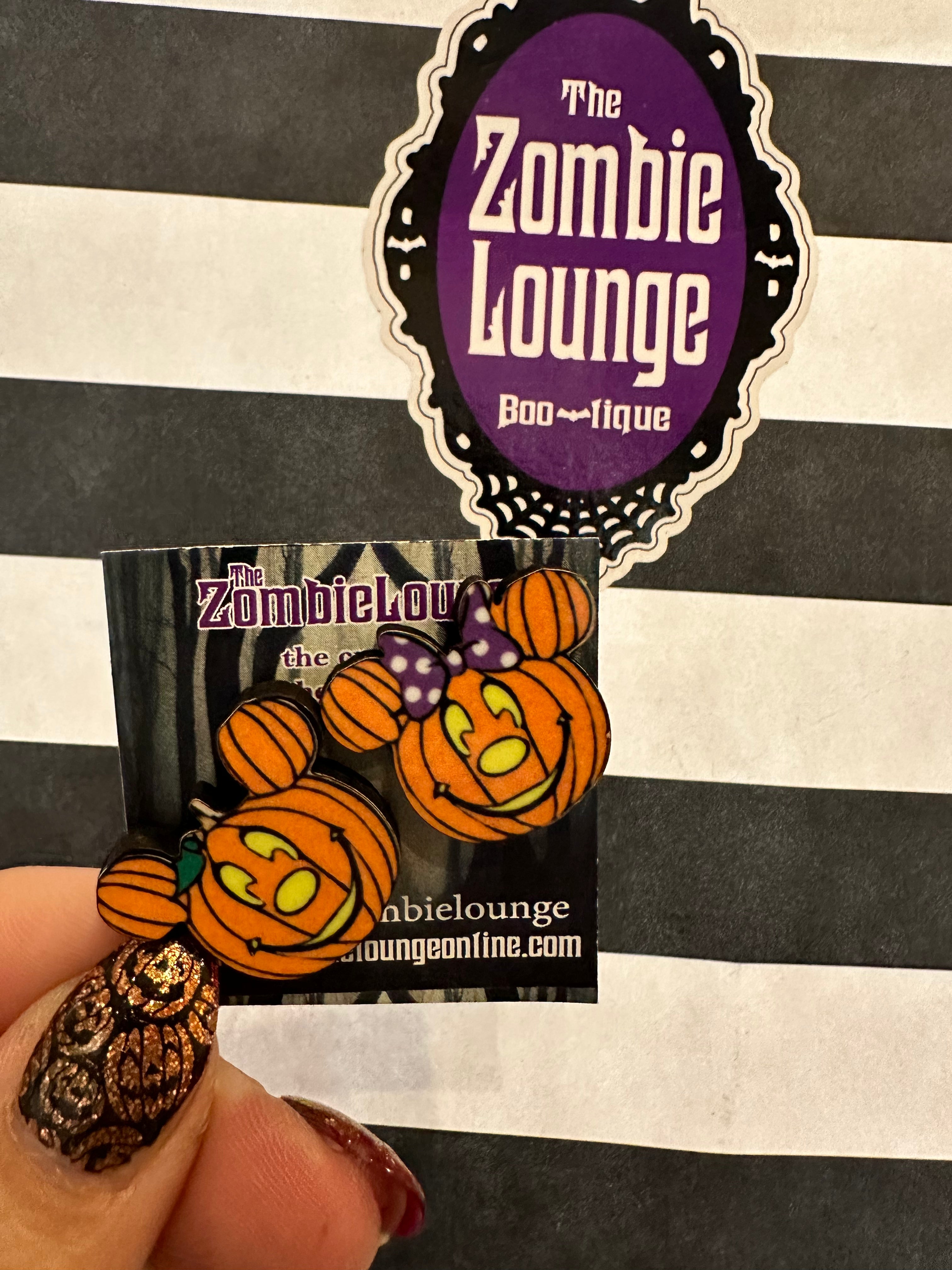 Pumpkin Mouse Earrings - Cute Halloween Jewelry for Women, Girls - Perfect for Halloween Parties, Costume Accessories & Gifts