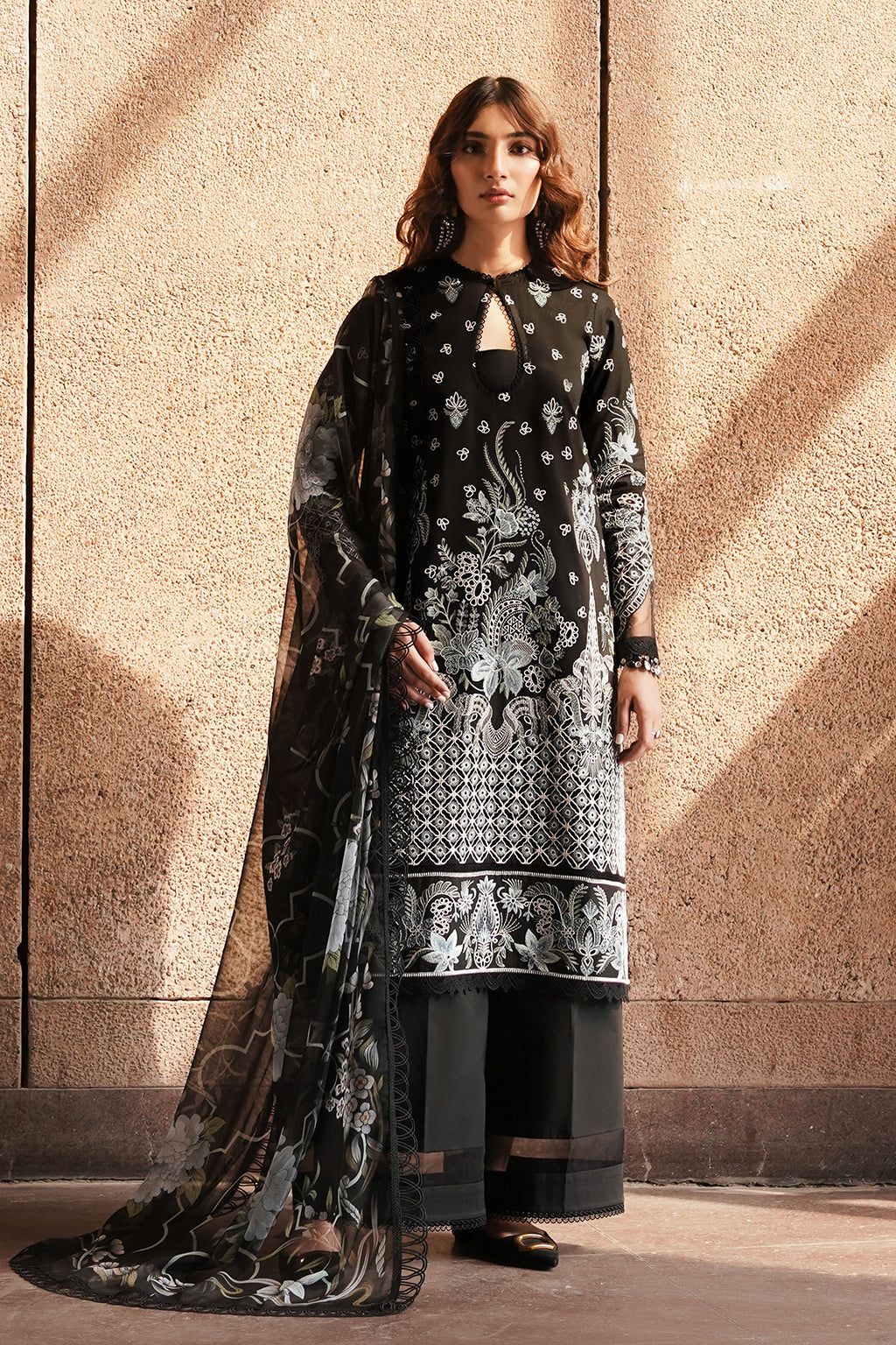 Premium Afrozeh Chikankari Embroidered Lawn Dress - Elegant Hand-Stitched Pakistani Formal Wear for Weddings, Parties & Special Occasions