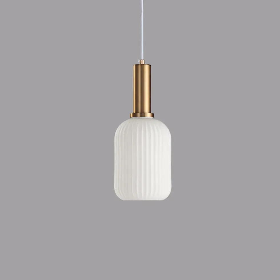 Modern White Glass LED Pendant Light for Bedroom - Dimmable Hanging Fixture with Warm Light, Perfect for Dining Room, Kitchen Island, and Living Room Decor