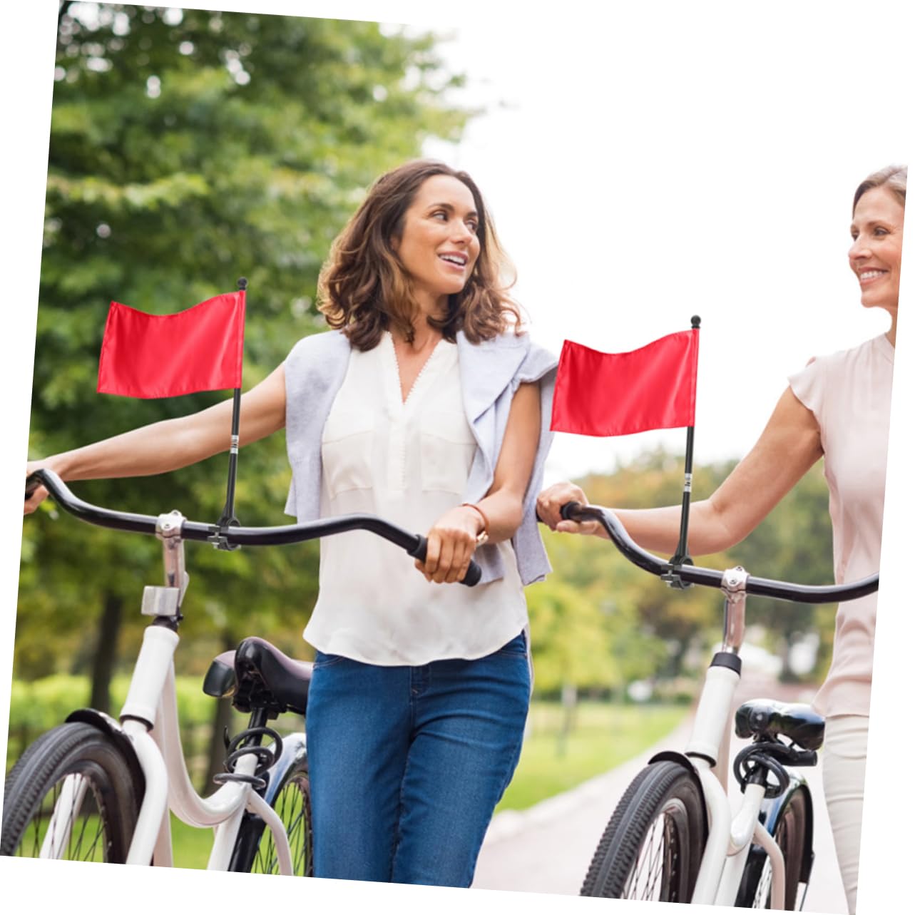 MUSISALY 3 Pack Fiberglass Bike Flag Poles with Handlebar Mount Holder - Durable Cycling Accessories for Safety & Visibility on Road, Beach, or Trail Rides