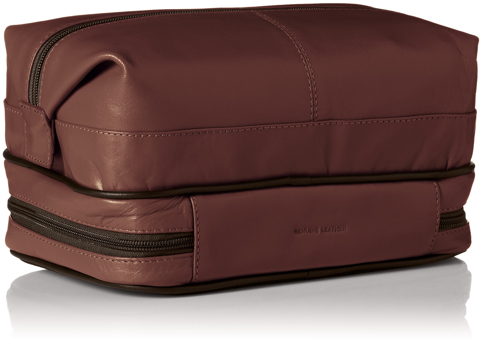 Dopp Men's Veneto Leather Travel Toiletry Bag - Brown One Size Washable Shaving Kit for Business Trips & Vacation Packing Essentials