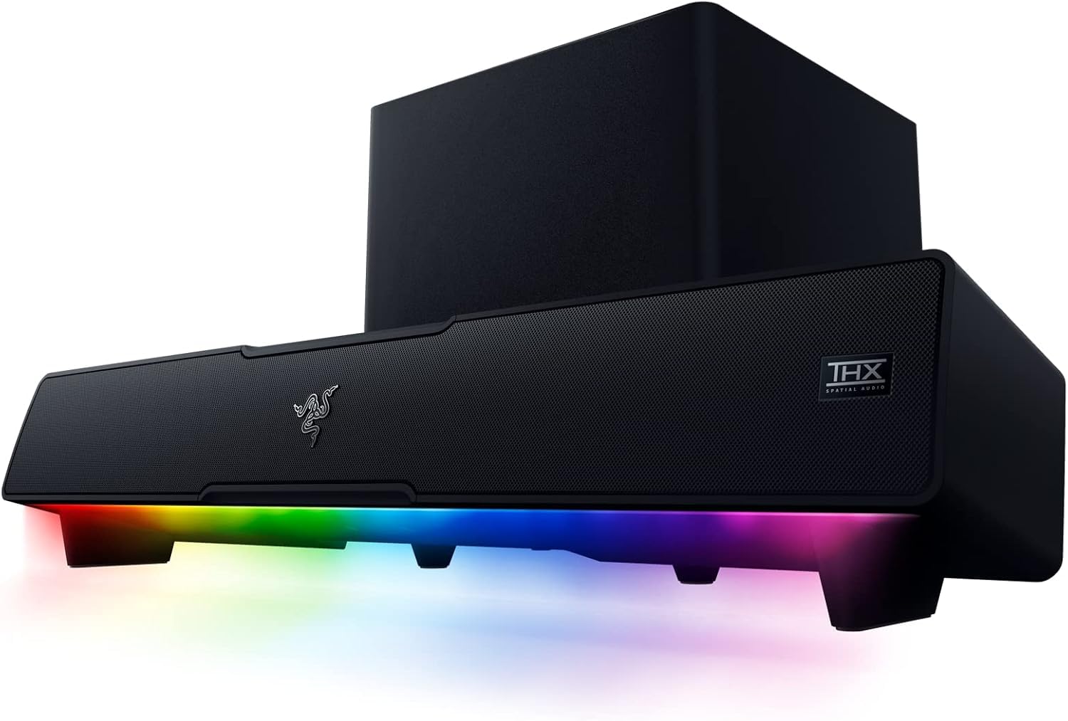 Razer Leviathan V2 Multi-Driver Gaming Soundbar with Subwoofer | THX Spatial Audio | Compact RGB Design | Bluetooth 5.2 | for PC, Laptop, Smartphone & Nintendo Switch | Perfect for Gaming, Movies & Music (Renewed, Black)