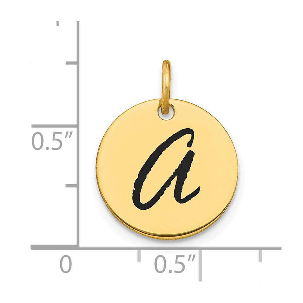Gold Script Letter 'A' Disk Charm Pendant - Model YC1436A - Perfect for Necklaces, Bracelets & DIY Jewelry Making