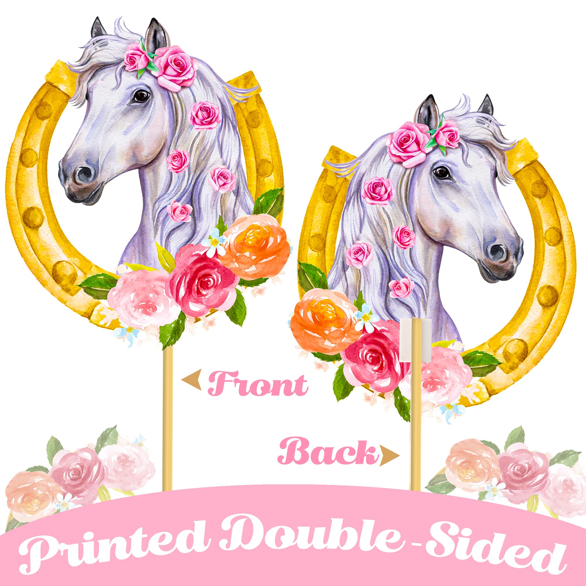Cowgirl Party Decorations - 24pcs Western Horse Table Toppers & Centerpiece Sticks for Cowgirl Birthday, Rodeo Theme Party Supplies | Perfect for Western-Themed Events, Barn Weddings, and Country Birthday Celebrations