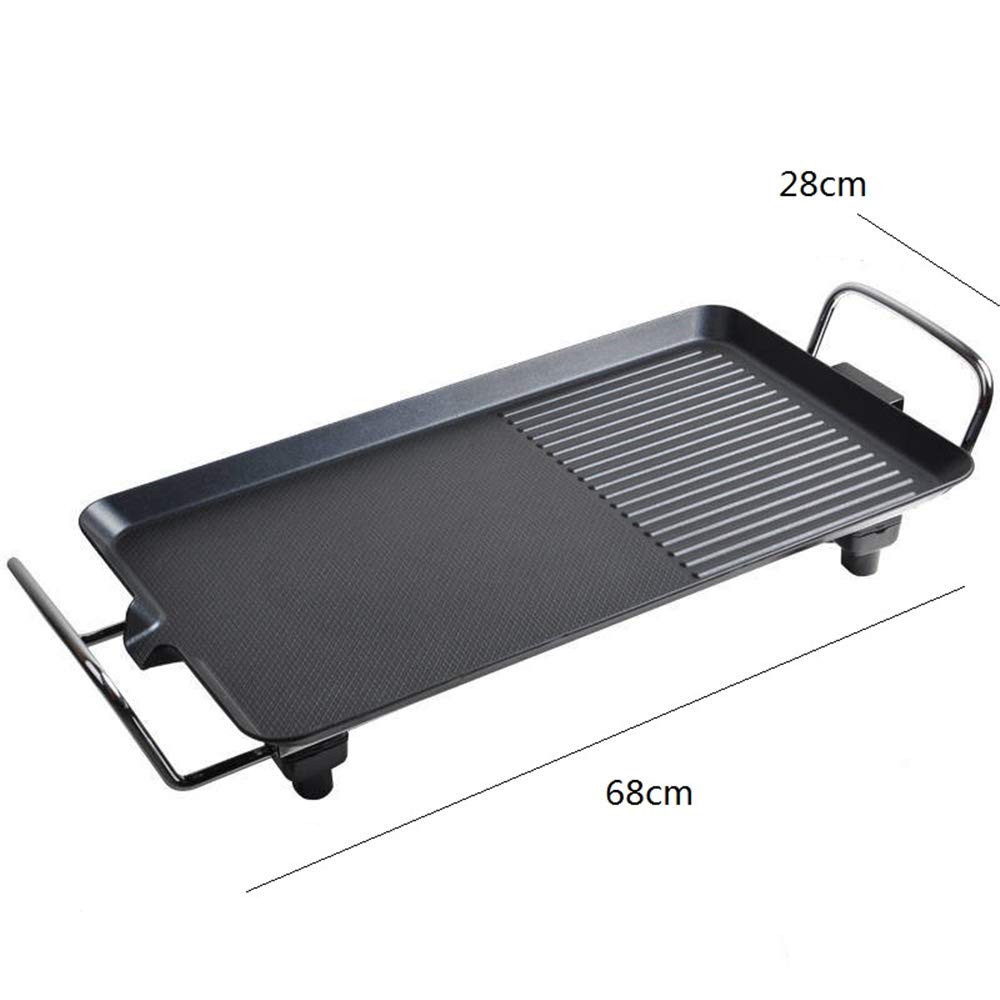 **Electric Griddle Grill - 5-Level Adjustable Temperature, Non-Stick Smokeless Coated Pan for Indoor & Outdoor BBQ (68x28cm) - Perfect for Camping, Parties & Family Gatherings**