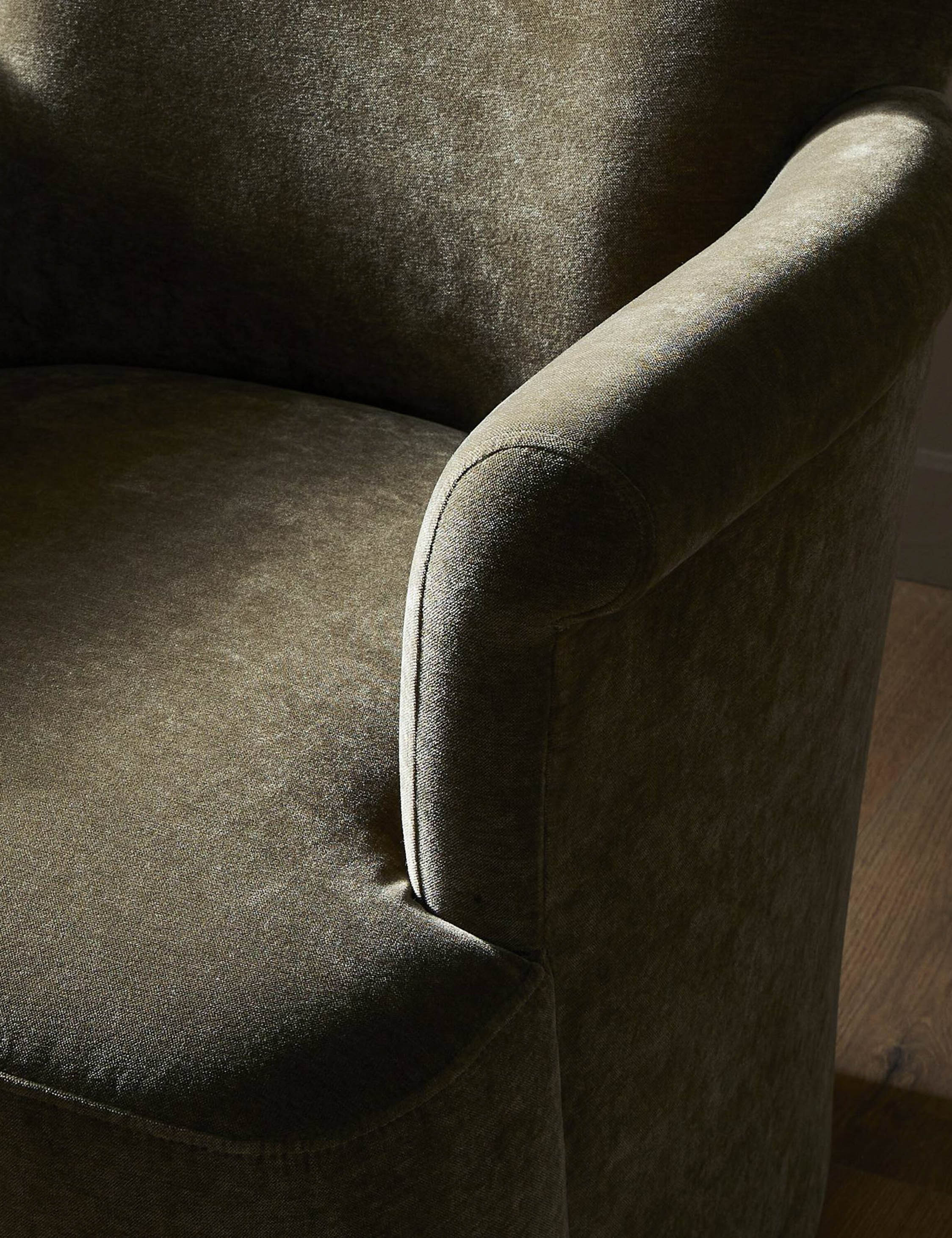 Amber Lewis x Four Hands Camellia Swivel Chair - Modern Upholstered Accent Chair for Living Room, Bedroom & Office - 360-Degree Rotating Lounge Chair with Soft Fabric and Sturdy Base