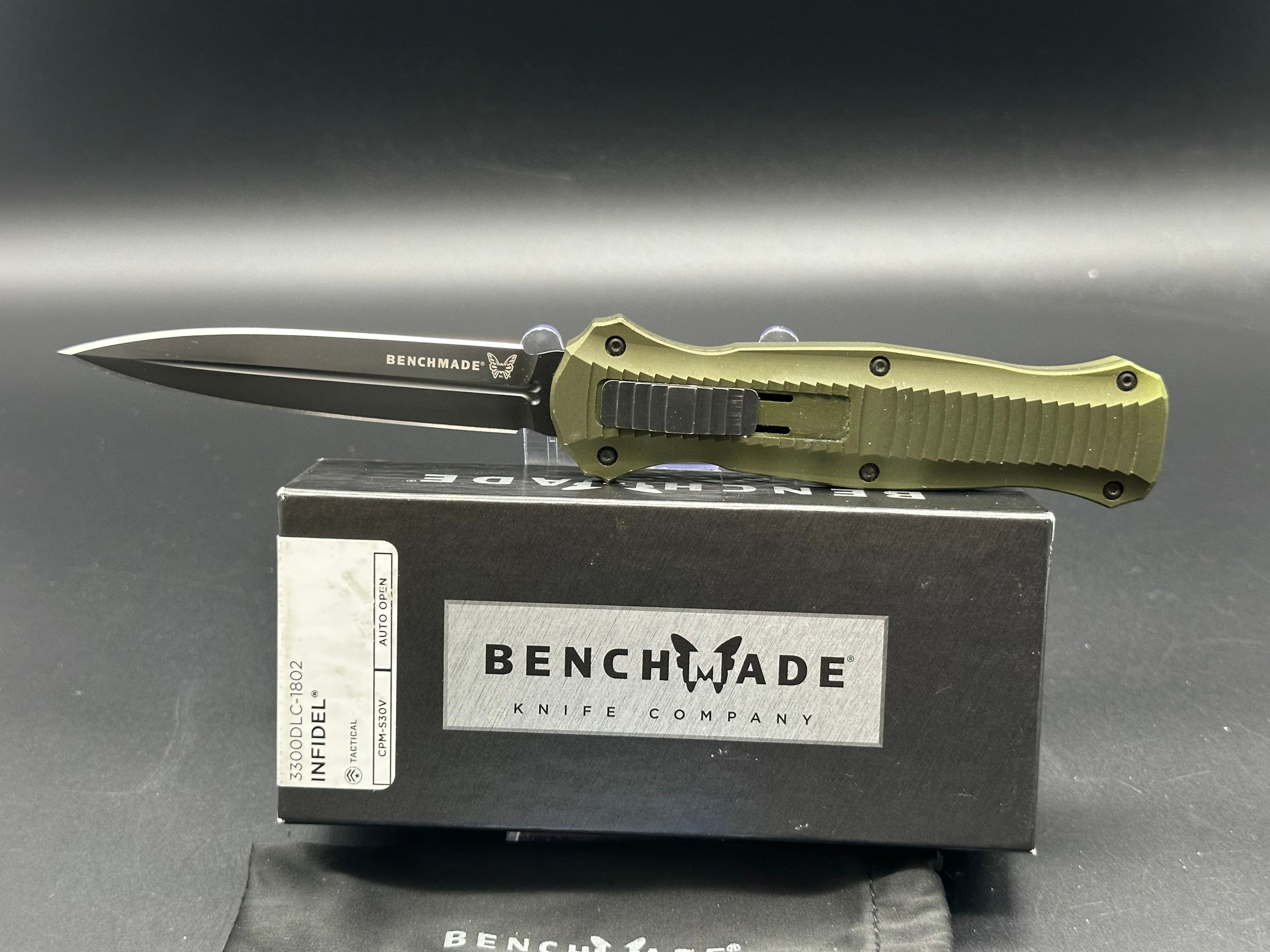 Benchmade Infidel OTF Automatic Knife - OD Green Tactical Folding Knife with Double-Action Out-The-Front Mechanism | Perfect for Outdoor Survival, Hunting, and Everyday Carry (EDC)