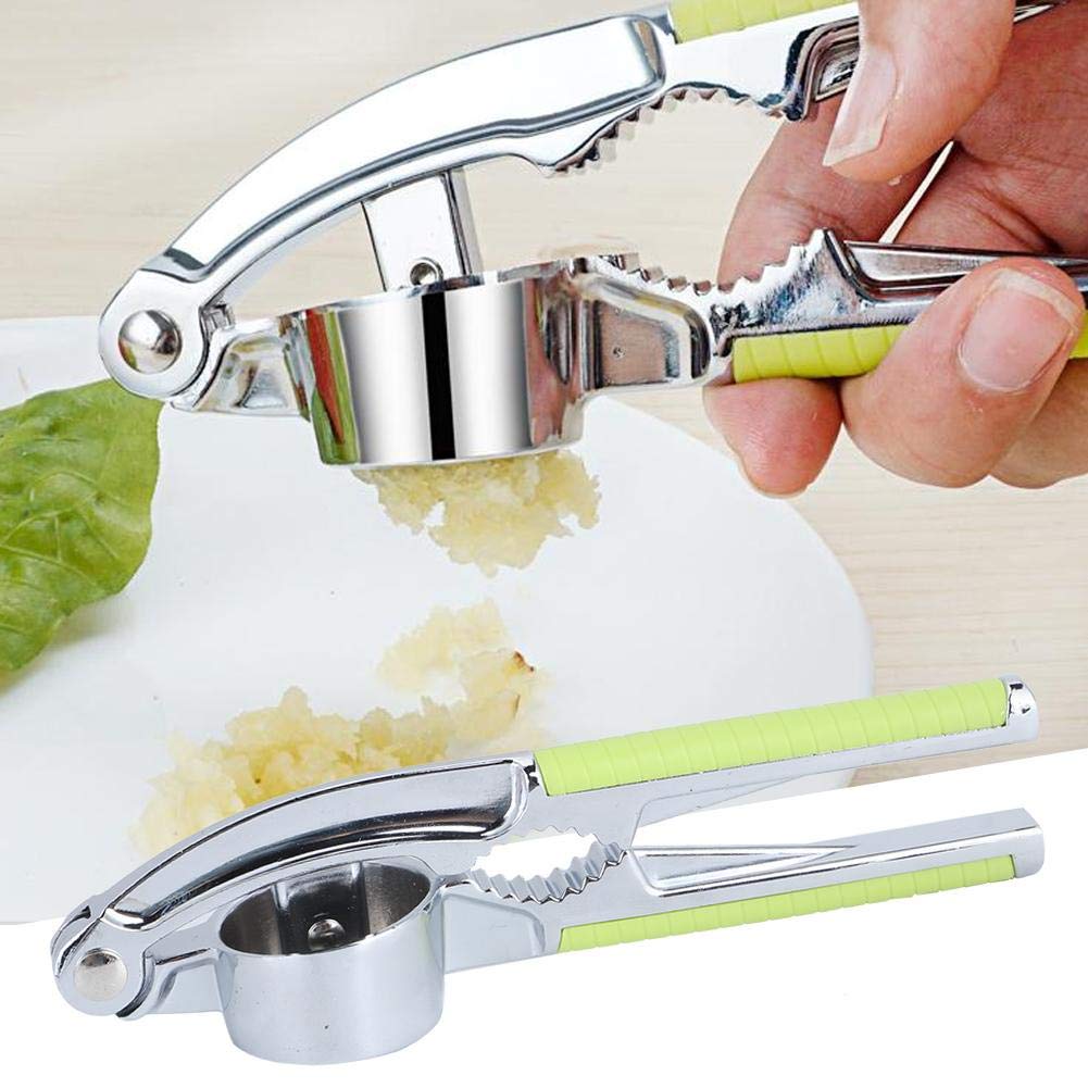 Premium Zinc Alloy Garlic Press - Heavy Duty Manual Garlic Crusher with Ergonomic Non-Slip Handle, Multi-Functional Kitchen Gadget for Chopping Garlic, Nuts & Herbs - Perfect for Home Cooking, Meal Prep & Restaurants