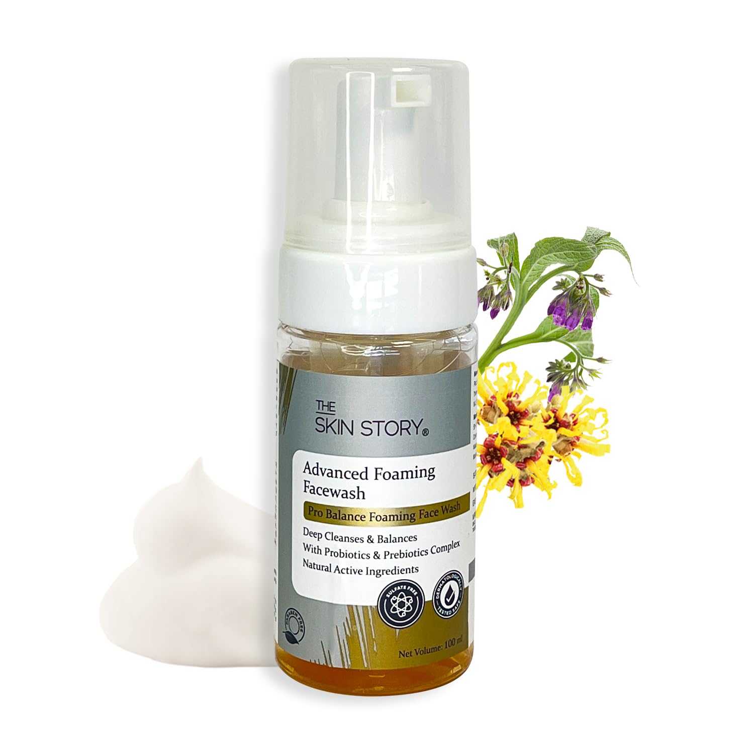 Advanced Foaming Face Wash for Acne & Pimple Control - Prebiotic & Probiotic Complex, Paraben & Sulfate Free, Dermatologist Tested (100ml) - Gentle Daily Cleanser for Oily & Sensitive Skin, Perfect for Morning & Night Routine