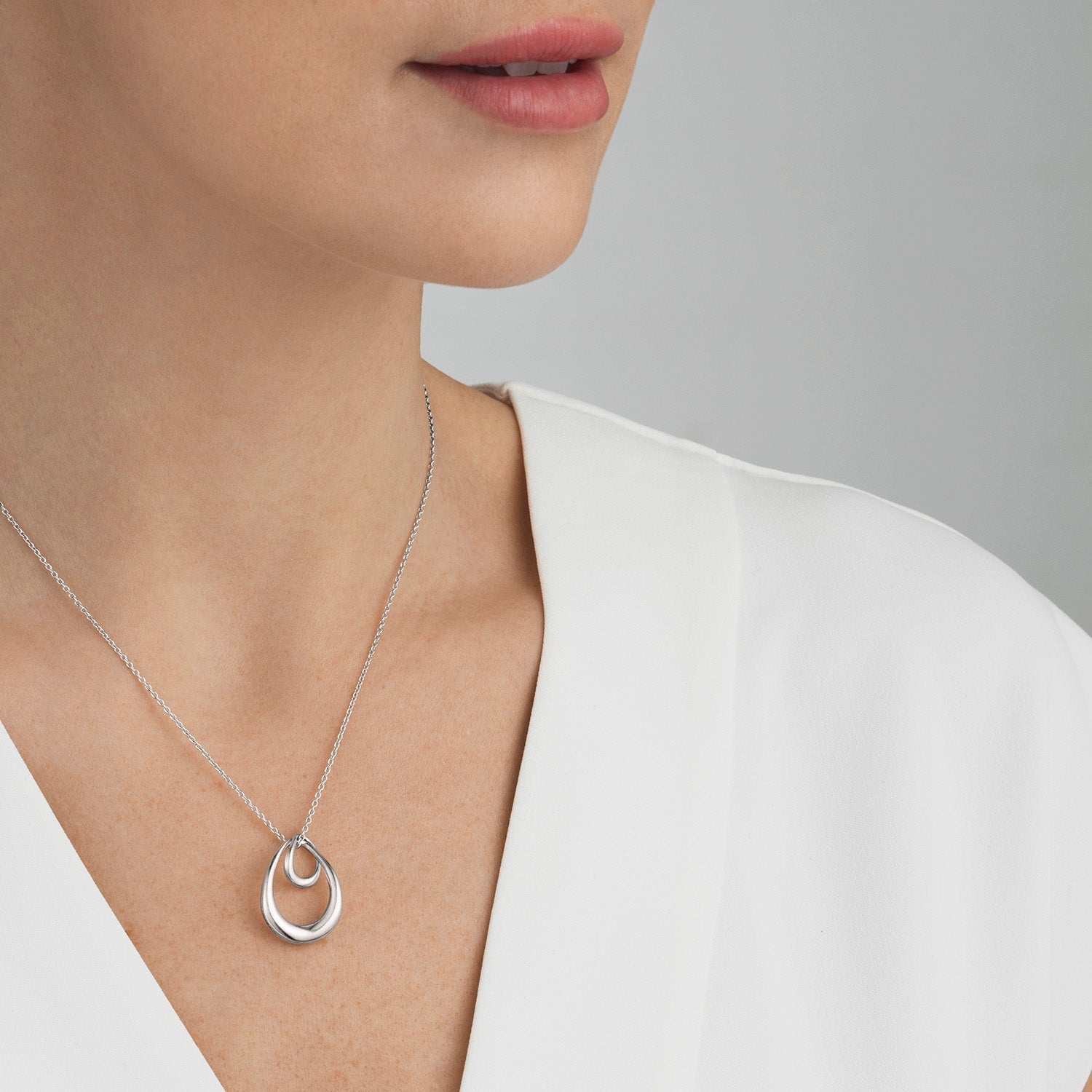 Silver Offspring Drop Pendant Necklace - Elegant Sterling Silver Dangle Necklace for Women | Perfect for Everyday Wear, Date Nights & Special Occasions
