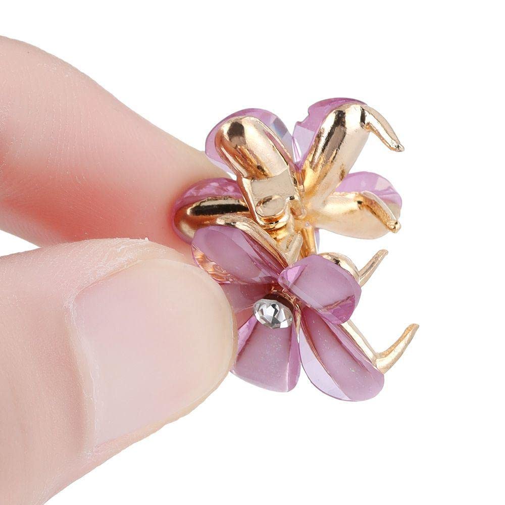 RedChimes Fashion 3-Piece Korean Style Floral Hair Clips Set - Cute Mini Hairpins for Girls & Women (Purple) | Perfect for School, Parties & Daily Styling