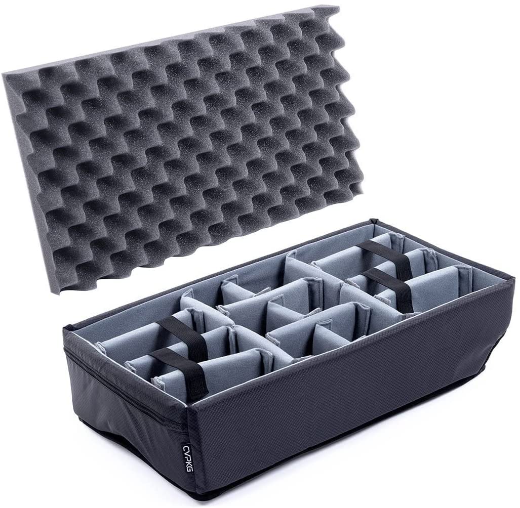 Pelican 1535 Case Grey Padded Dividers - Custom Fit Protective Insert for Camera, Drone & Electronics - Perfect for Travel, Storage & Professional Use
