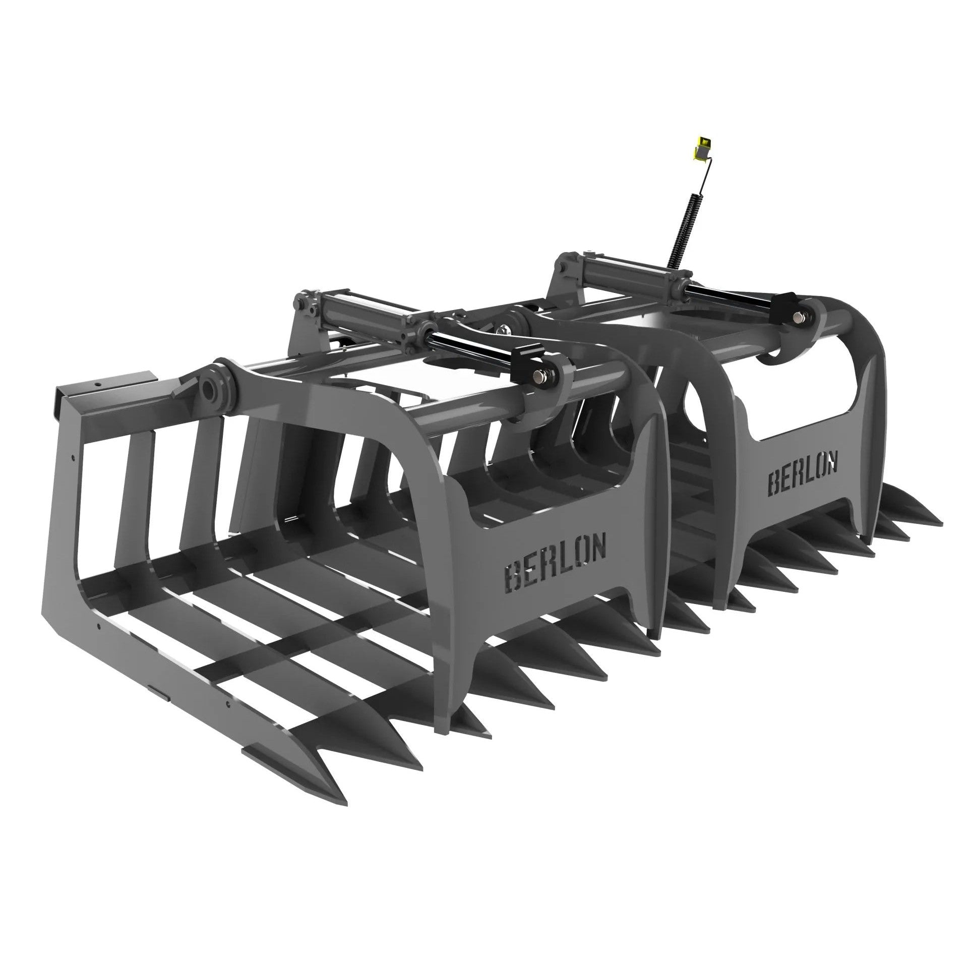 Berlon Medium Duty Grapple Bucket - Heavy Duty Tractor Attachment for Landscaping, Construction & Farm Use