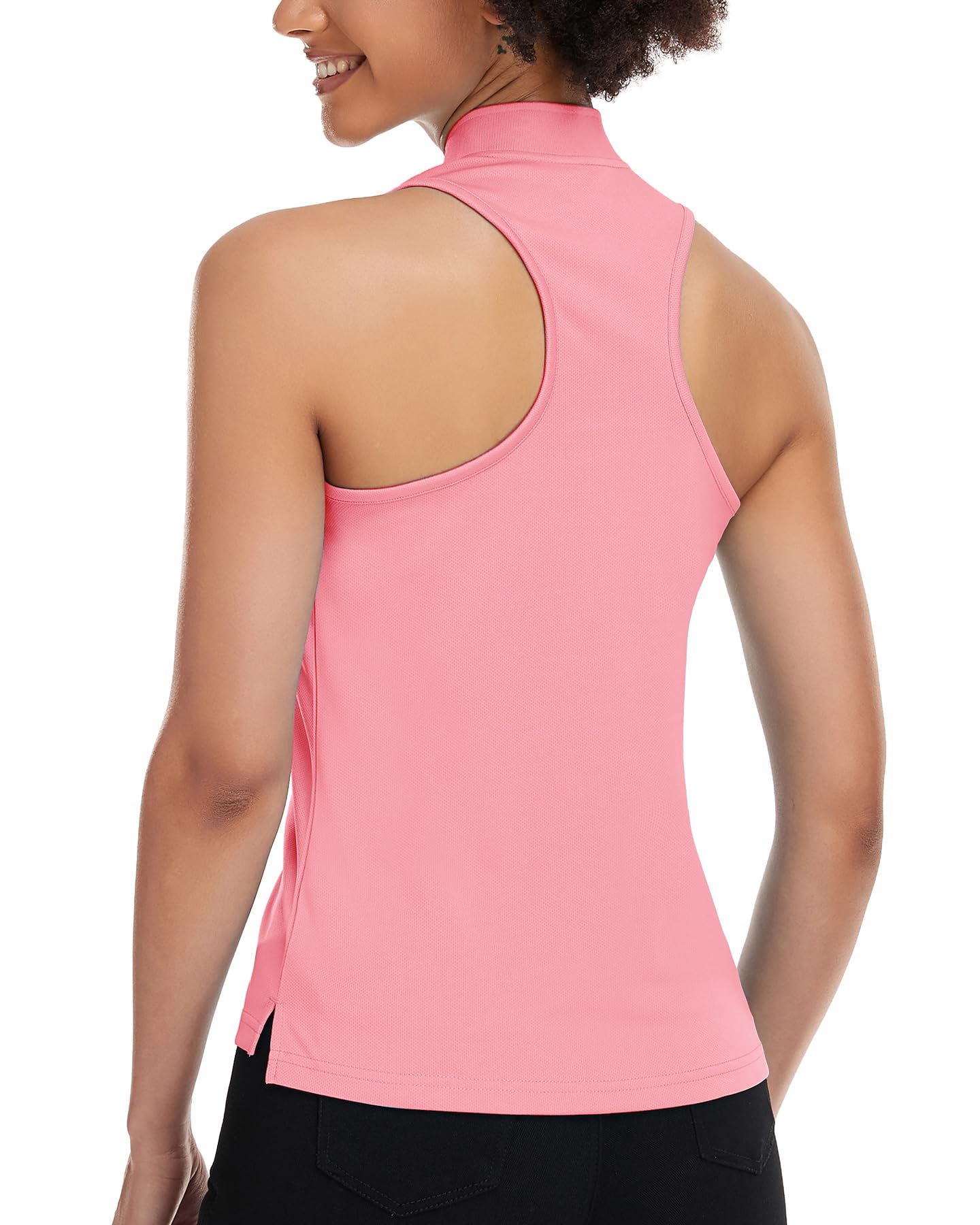 **Women's Sleeveless Golf Shirt - V Neck Racerback Polo Top - Moisture Wicking & Quick Dry Tennis T-Shirt for Ladies - Perfect for Golf, Tennis & Outdoor Sports**