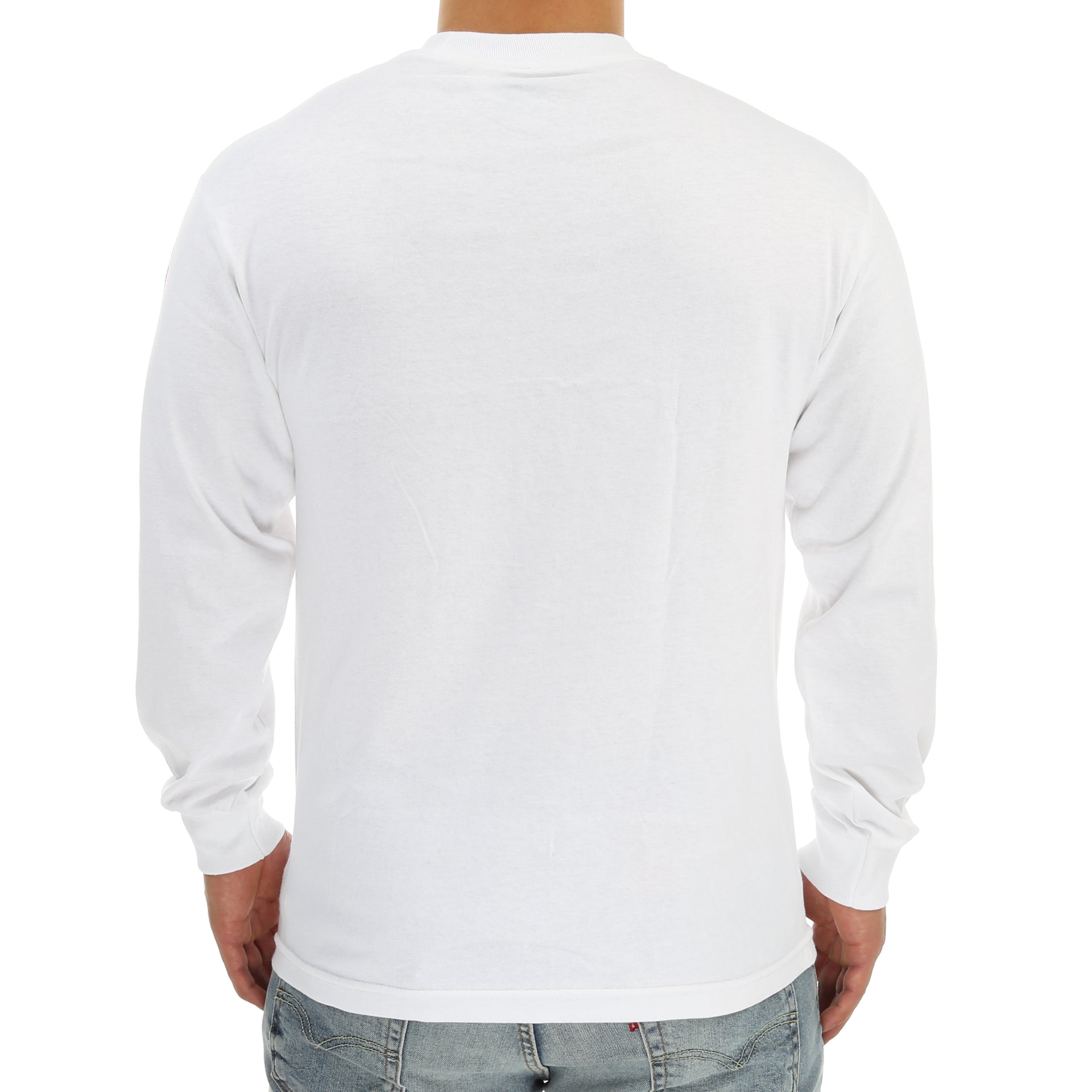 Huf Asa Long Sleeve T-Shirt for Men - White Cotton Casual Tee for Streetwear & Skateboarding