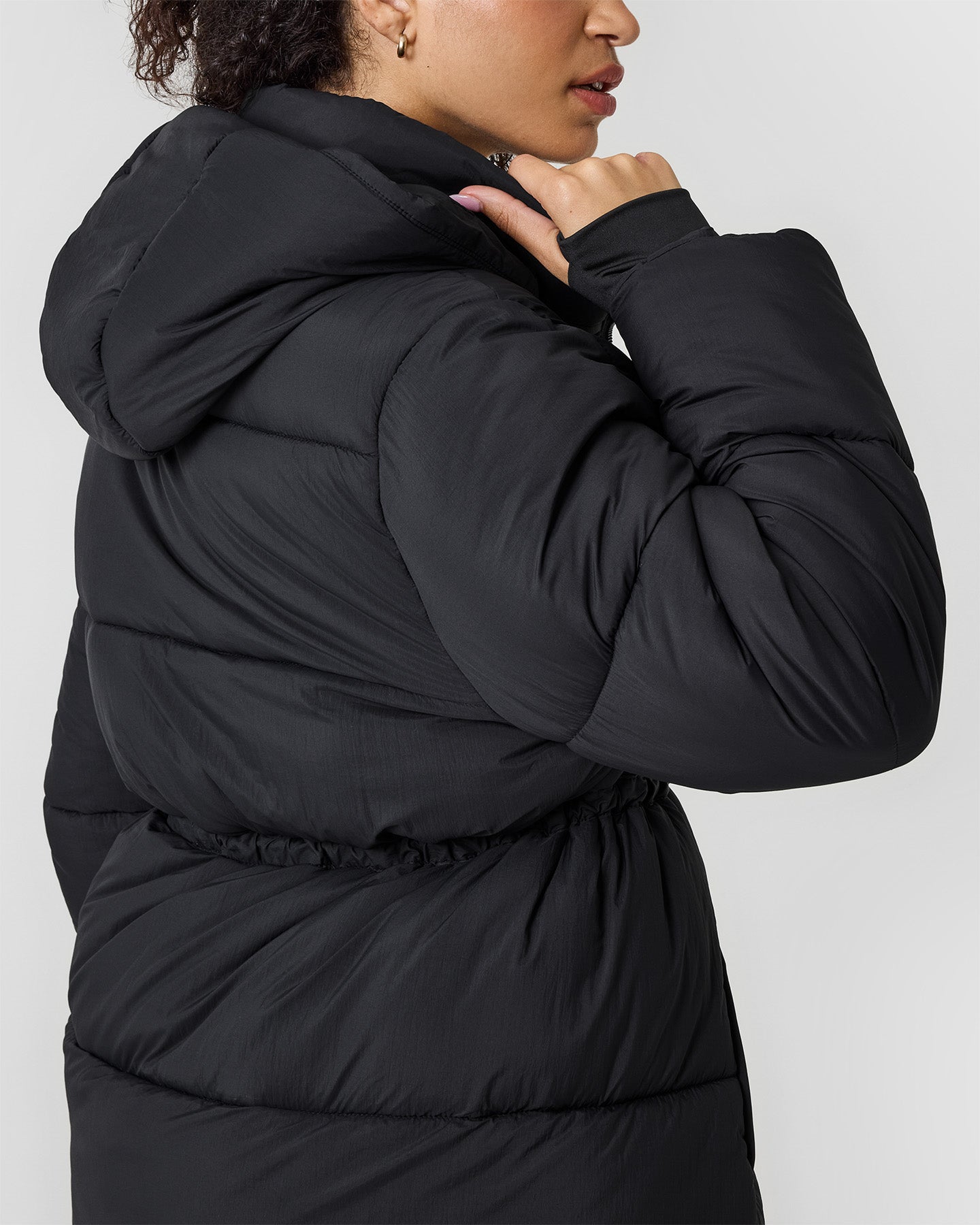 Mid Length Puffer Jacket for Women - Lightweight Winter Coat, Waterproof & Windproof, Warm Quilted Down Jacket with Hood | Black | Perfect for Skiing, Snowboarding & Cold Weather Outdoor Activities