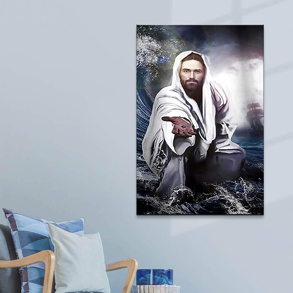 Jesus Christ Wall Art - Christian Religious Posters & Decor for Home, Church, Office - 28x40 Inches Ready to Hang - Perfect for Prayer Rooms, Sunday School & Spiritual Inspiration