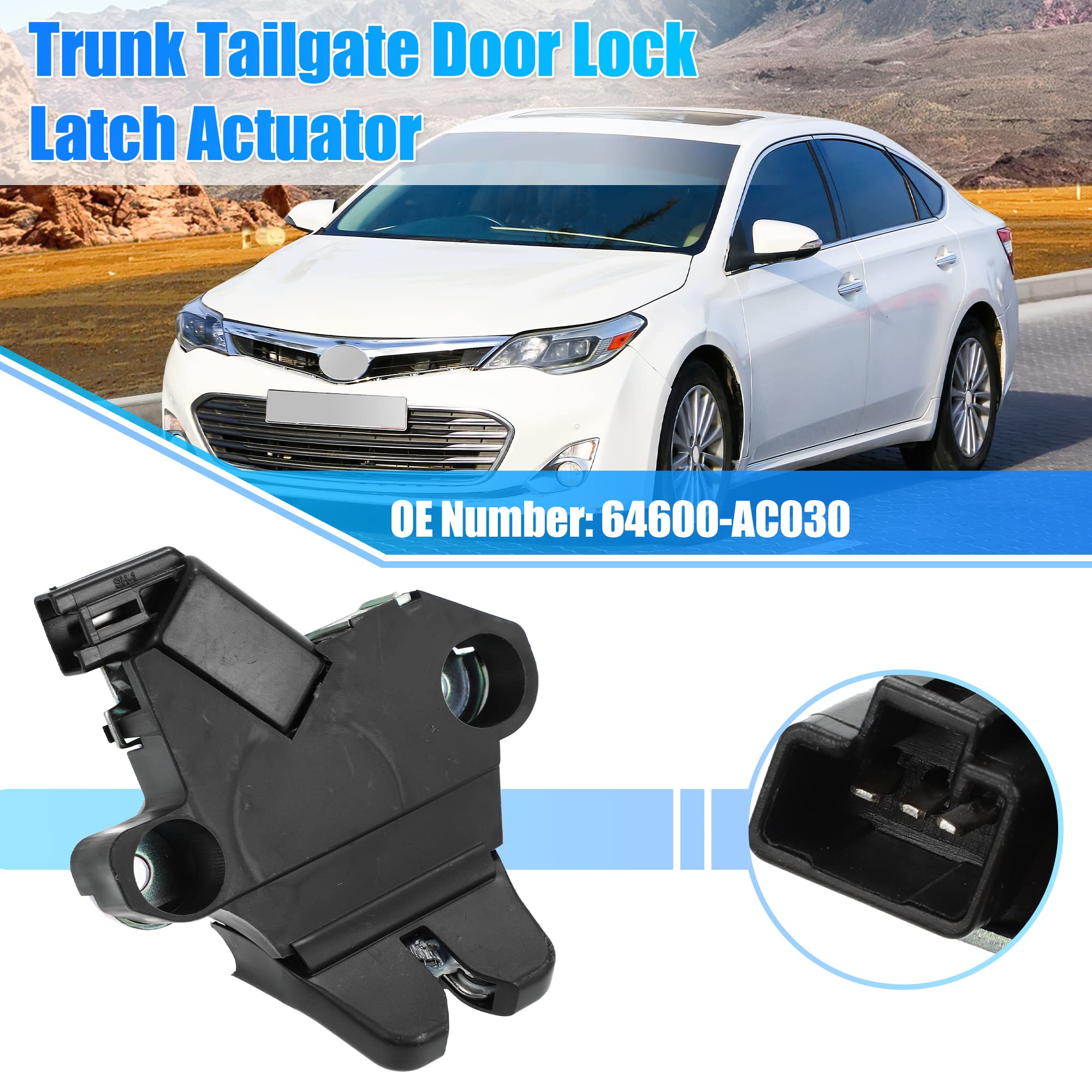 X AUTOHAUX Trunk Latch Lock Actuator 64600-AC030 Compatible with 2005-2012 Toyota Avalon - Engine Tailgate Door Latch Actuator Motor Replacement Part - Perfect for Car Door Repair & Maintenance