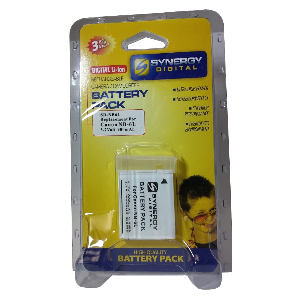 Synergy Digital Camera Batteries - 2 Pack Li-ion 3.7V 900mAh Replacement Battery for Vivitar VIVCB6L - Perfect for Travel Photography, Vlogging & Outdoor Shooting