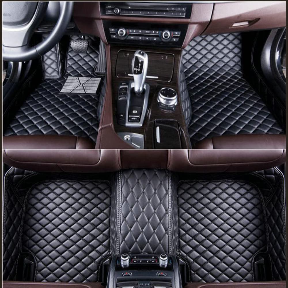Premium Custom Black All-Weather Protection Leather Car Floor Mats for Men & Women - Universal Fit for Cars, SUVs, Trucks | Durable, Waterproof, Easy to Clean | Perfect for Daily Commute, Road Trips & Off-Road Adventures