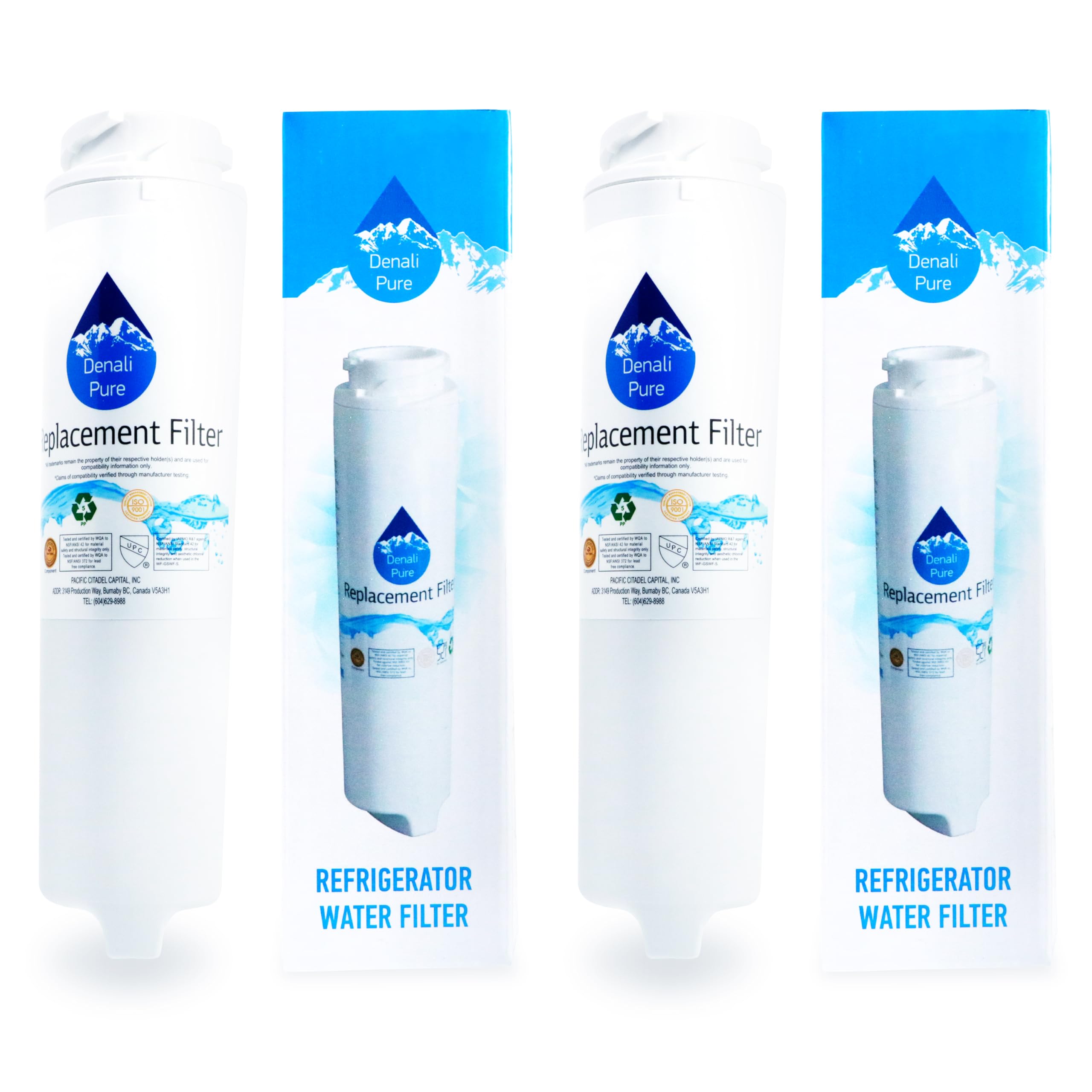2-Pack GE GTS18SHSVRSS Refrigerator Water Filter Replacement - Compatible with GE GSWF Fridge Filter Cartridge | Pure Drinking Water for Home & Office Use
