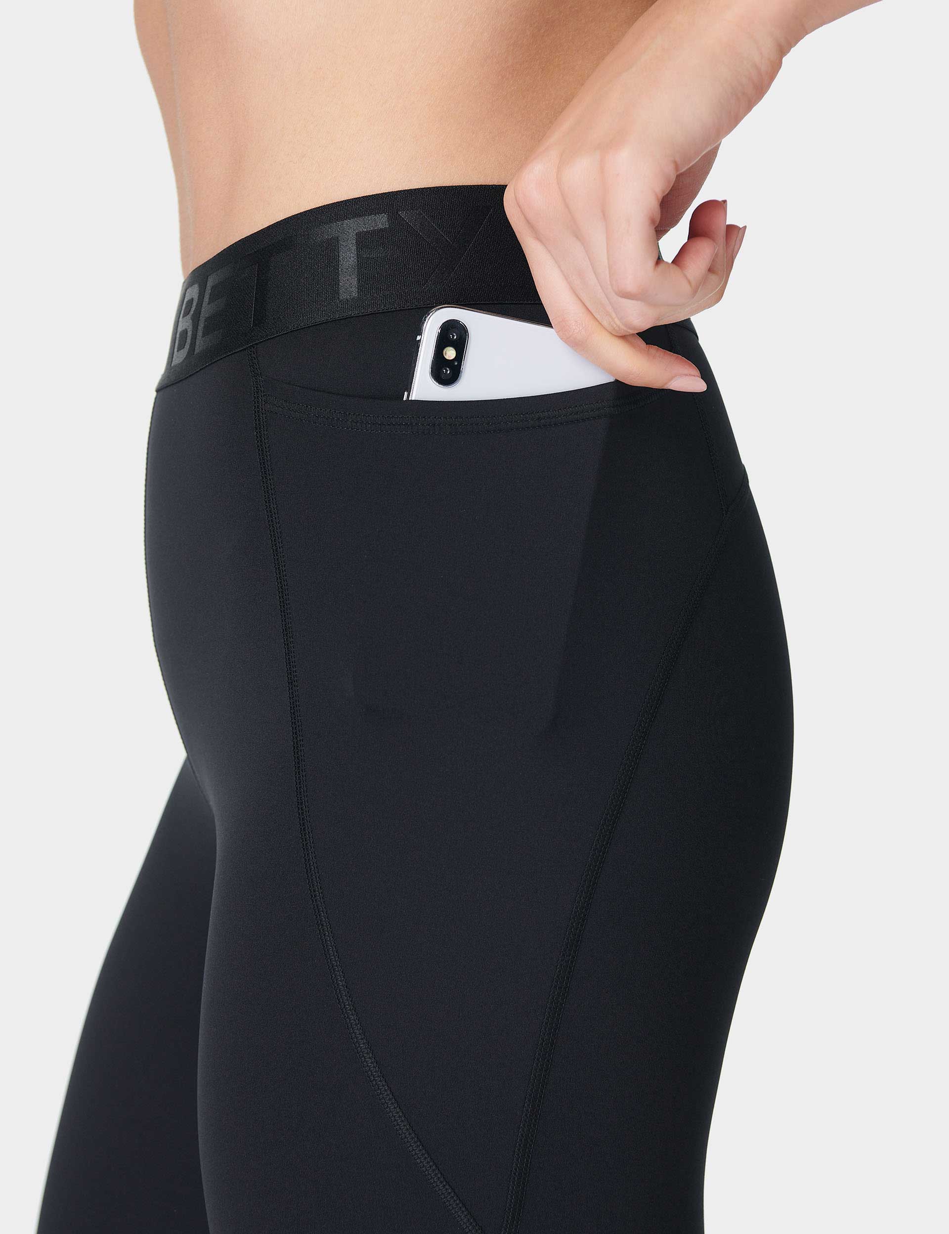 Power 7/8 Elastic Waist Gym Legging - Black Workout Yoga Running Pants for Women | Perfect for Fitness, Lounge & Everyday Wear