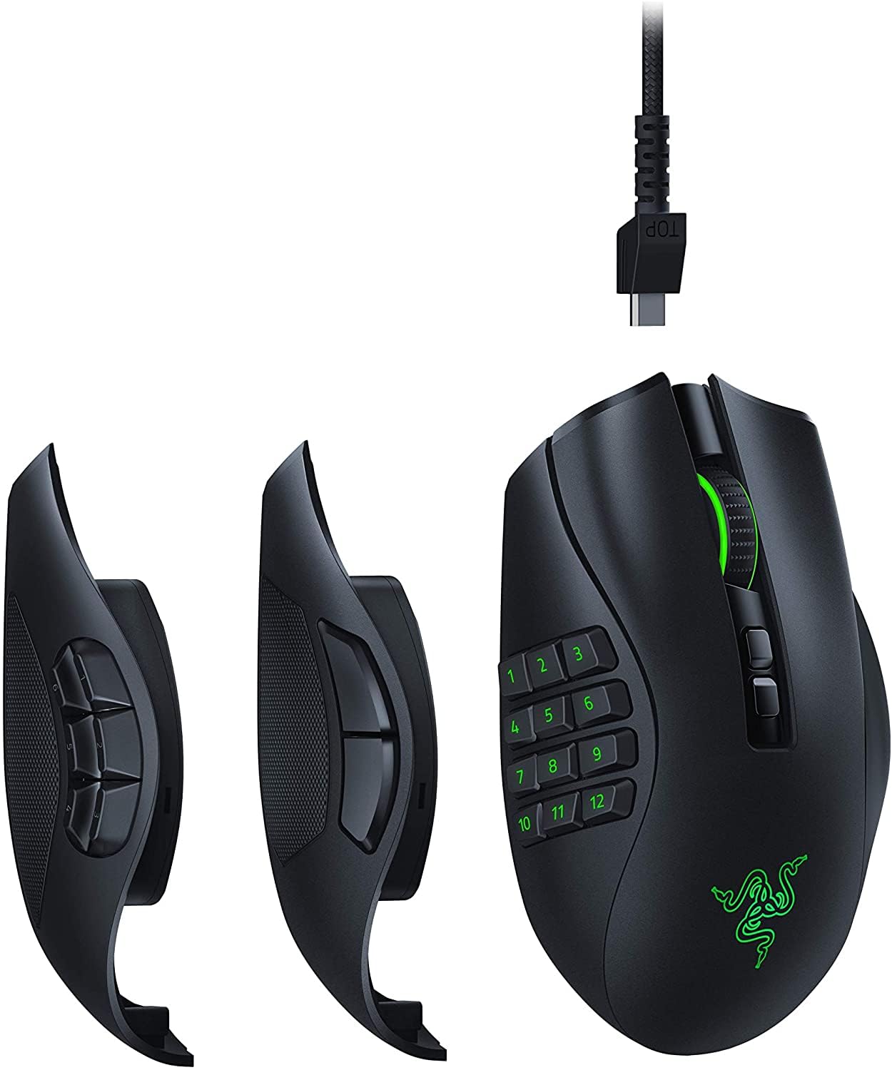 Razer Naga Pro Wireless Gaming Mouse - Modular Design with 3 Interchangeable Side Plates, 19+1 Programmable Buttons, 20K DPI Focus+ Optical Sensor | Ideal for MMO, MOBA, FPS Games & Professional Esports Players