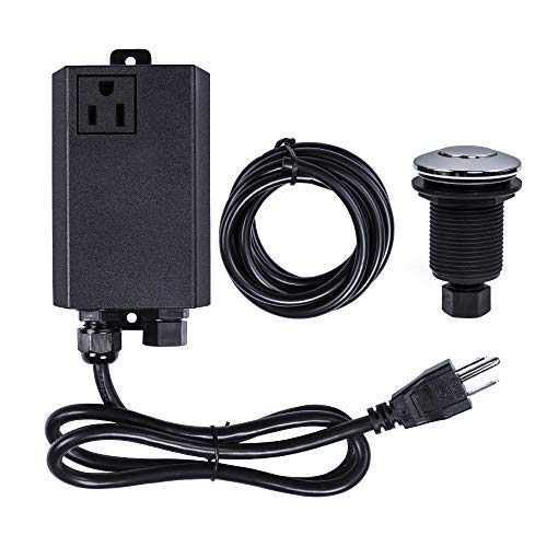 Stainless Steel Garbage Disposal Air Switch Kit - Sink Top Waste Disposal On/Off Button for Food Waste Disposer - Perfect for Kitchen Sink, Dishwasher & Garbage Disposal Units