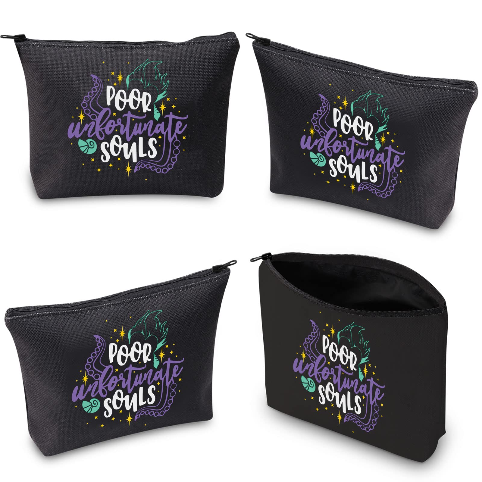 TOBGBE Villains Themed Makeup Bag - Evil Queen Ursula & Sea Witch Design - Perfect for Disney Villains Fans, Cosplay, and Gift Giving