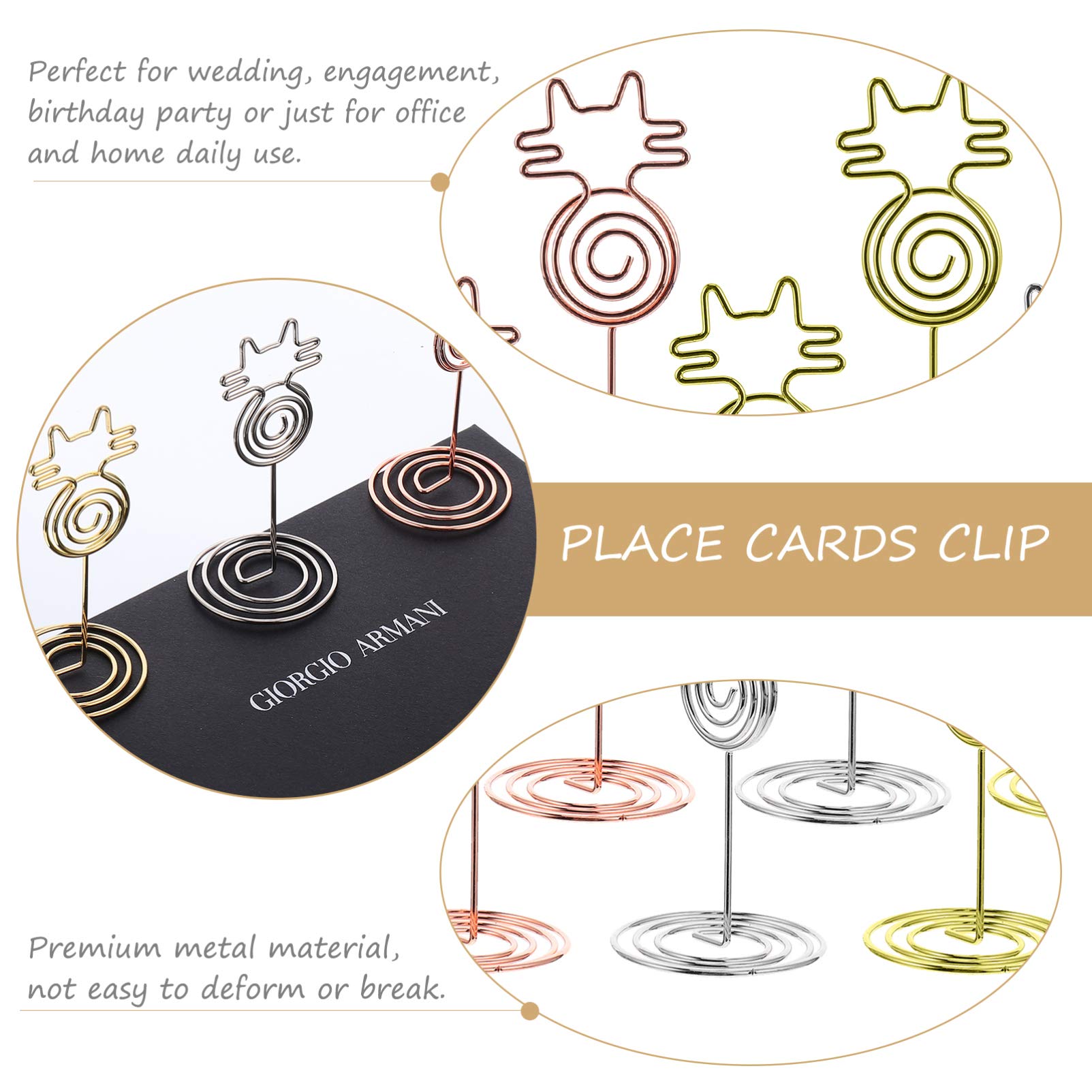 12 Pcs Metal Note Holders - Table Cards Clip for Party, Office, Restaurant - Place Cards Stand with Table Number Holder - Perfect for Weddings, Events & Business Meetings