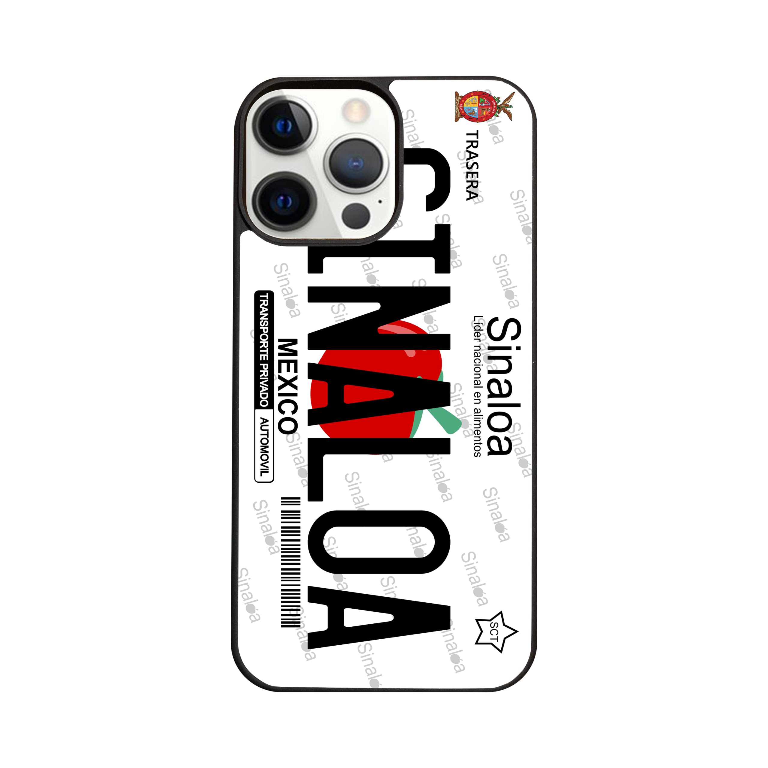 Sinaloa Placas Phone Case for iPhone 13 Pro Max - Custom License Plate Design Protective Cover | Perfect for Car Enthusiasts & Unique Style Lovers