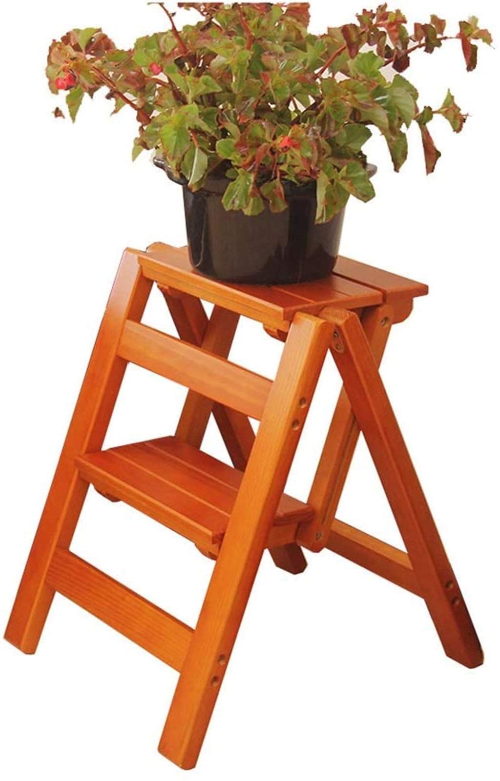 Portable Folding Step Stool for Home & Garden - Lightweight Ladder for Bed, Balcony, Outdoor Display & Plant Stand - No Assembly Required - Perfect for Kitchen, Bathroom, Kids Room & Gardening