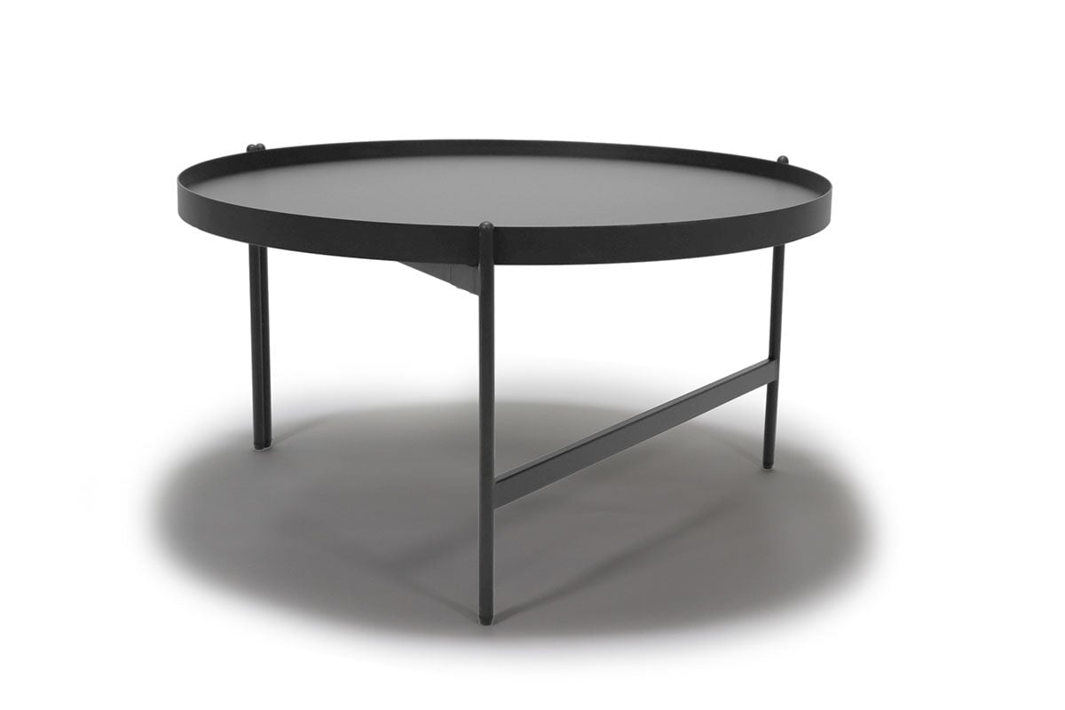 Modern Round Coffee Table - Mid-Century Style with Sonic Design - Perfect for Living Room, Lounge & Office Spaces