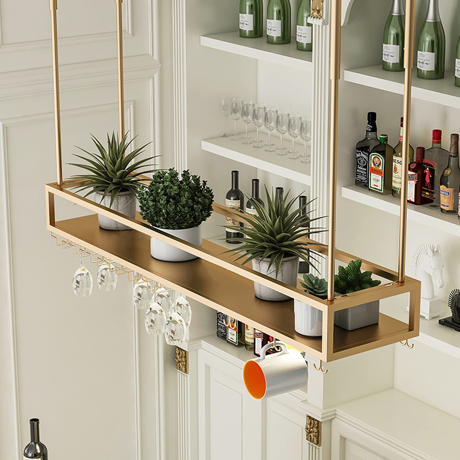 Upside Down Wine Rack - Ceiling Mounted Stemware Holder for Wine Glasses, Champagne Flutes & Goblets | Space-Saving Bar, Restaurant & Kitchen Storage Solution | Perfect for Home Entertaining & Commercial Display