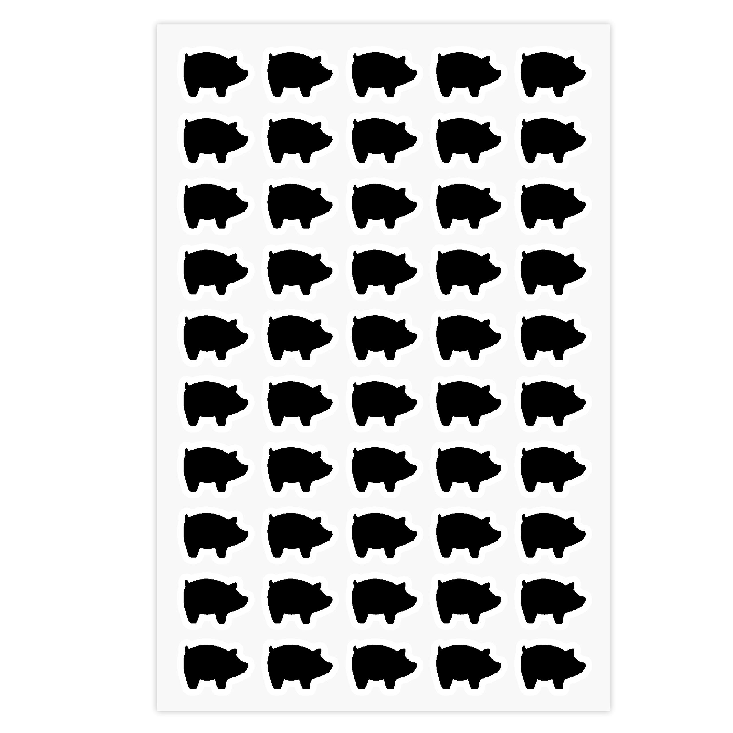 ARK Creation 50 Wedding Meal Stickers for Place Cards - Elegant Menu Choice Labels for Wedding Seating & Table Decor (Black, Pork) - Perfect for Buffet, Plated Dinners & RSVP Meal Selection