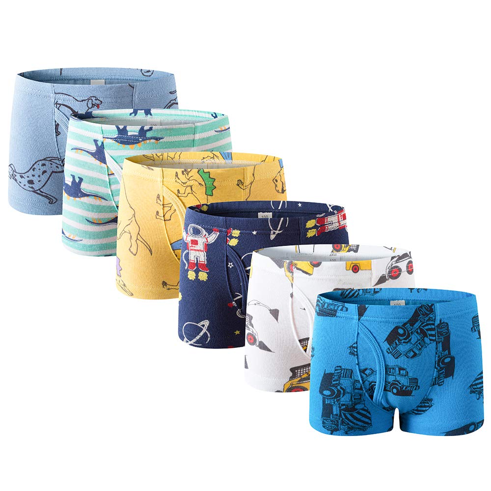 Benetia Boys' Cotton Underwear 6-Pack - Soft Breathable Kids Underwear for Everyday Wear, School & Playtime