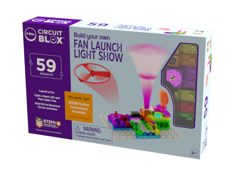 Circuit Blox™ BYO Fan Light Show Kit - 59 STEM Projects for Students | Science Experiments & DIY Electronics for Classroom & Home Learning