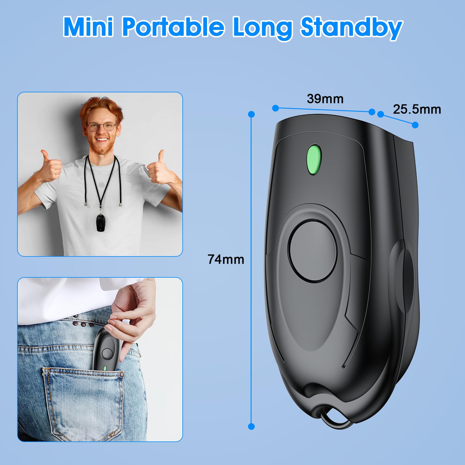 Symcode Mini Bluetooth Barcode Scanner - Portable 1D Wireless Barcode Reader with 3-in-1 Connectivity (Bluetooth/2.4G/USB) for Android, iOS, Windows & Computers | Ideal for Retail, Warehouse & Inventory Management