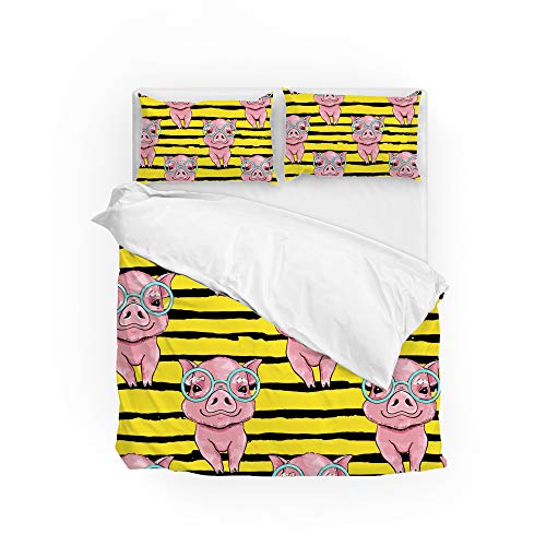 Cute Little Pig Yellow Stripe