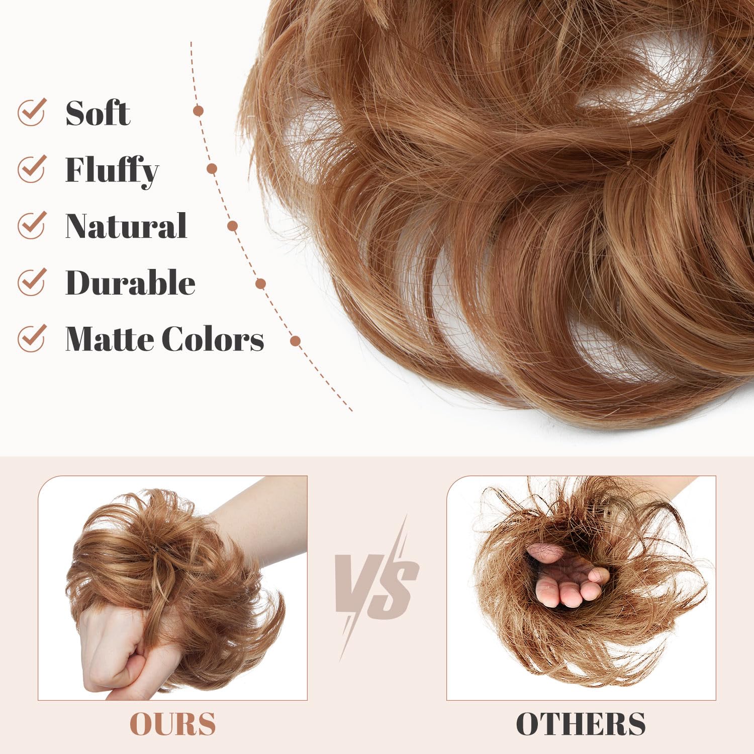 Messy Bun Hair Piece for Women - Synthetic Hair Extensions for Quick & Easy Updos - Perfect for Weddings, Parties & Everyday Styling