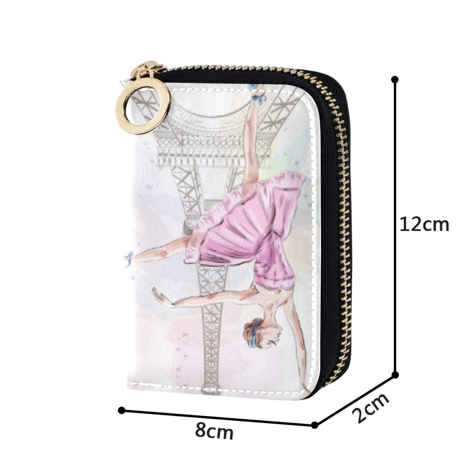 Paris Eiffel Tower Ballet Wallet - RFID Blocking Leather Card Holder for Women | Travel & Daily Use