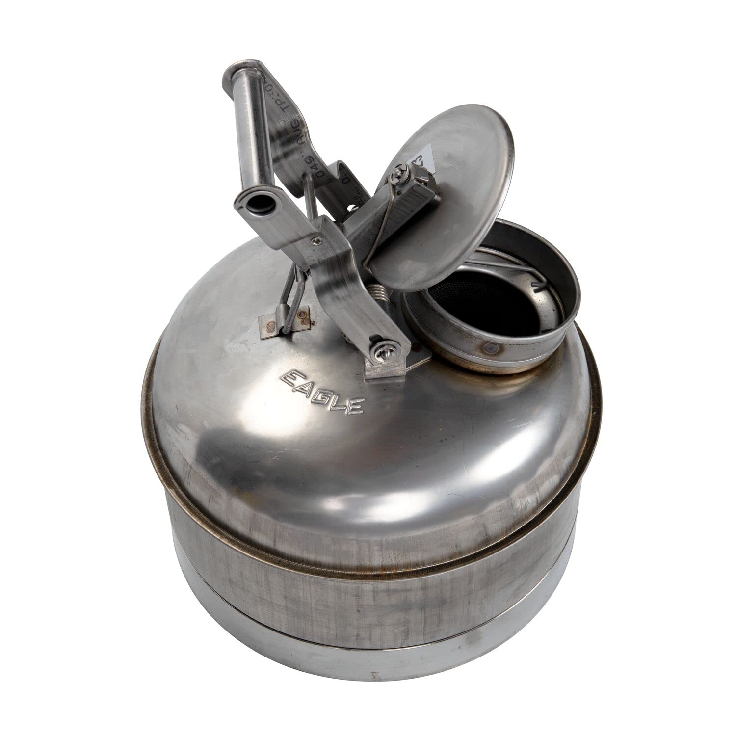 Eagle 1323 2.5 Gallon Stainless Steel 316 Safety Disposal Can - Silver | OSHA Compliant Hazardous Waste Container for Garage, Workshop & Industrial Use