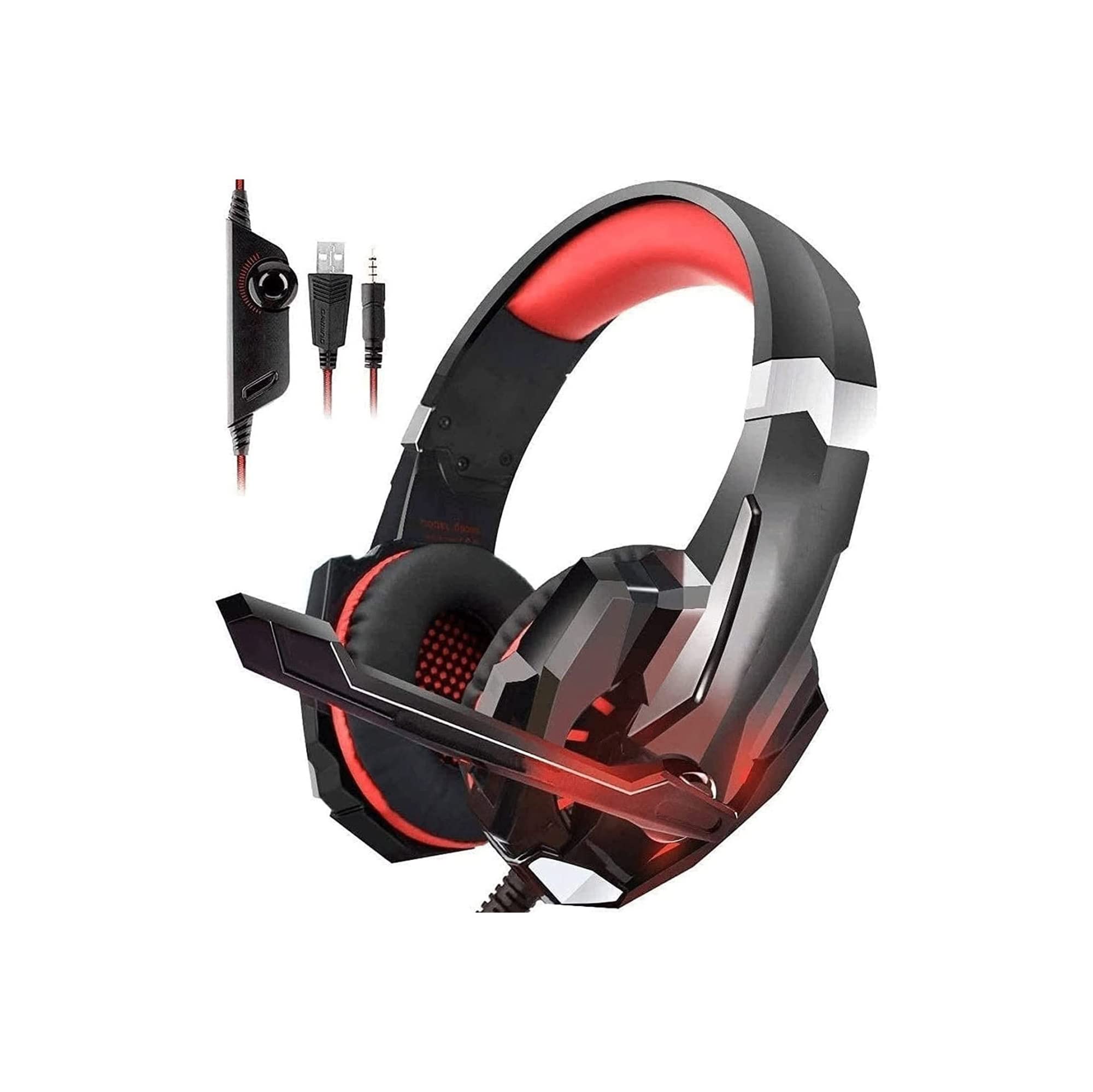 Best Stereo Gaming Headset for PS4, PS5, Xbox One & PC - Noise Cancelling Over-Ear Headphones with Mic, LED Lights & Deep Bass Surround - Soft Memory Earmuffs for Long Gaming Sessions - Perfect for FPS, RPG & Online Multiplayer Games