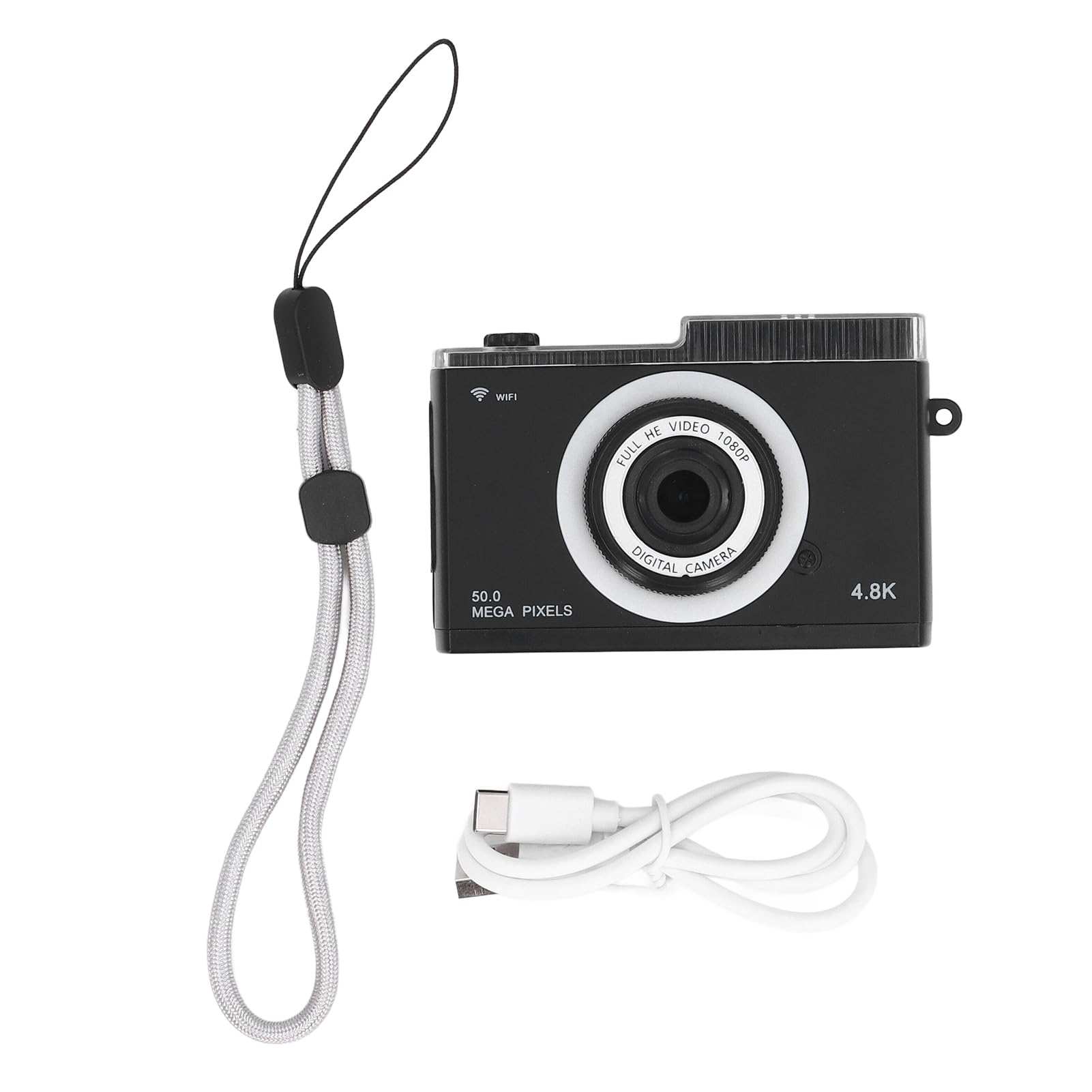 48MP Digital Camera with 8X Zoom & Anti-Shake - Dual Front/Rear Cameras, Beauty Filter, 2.4