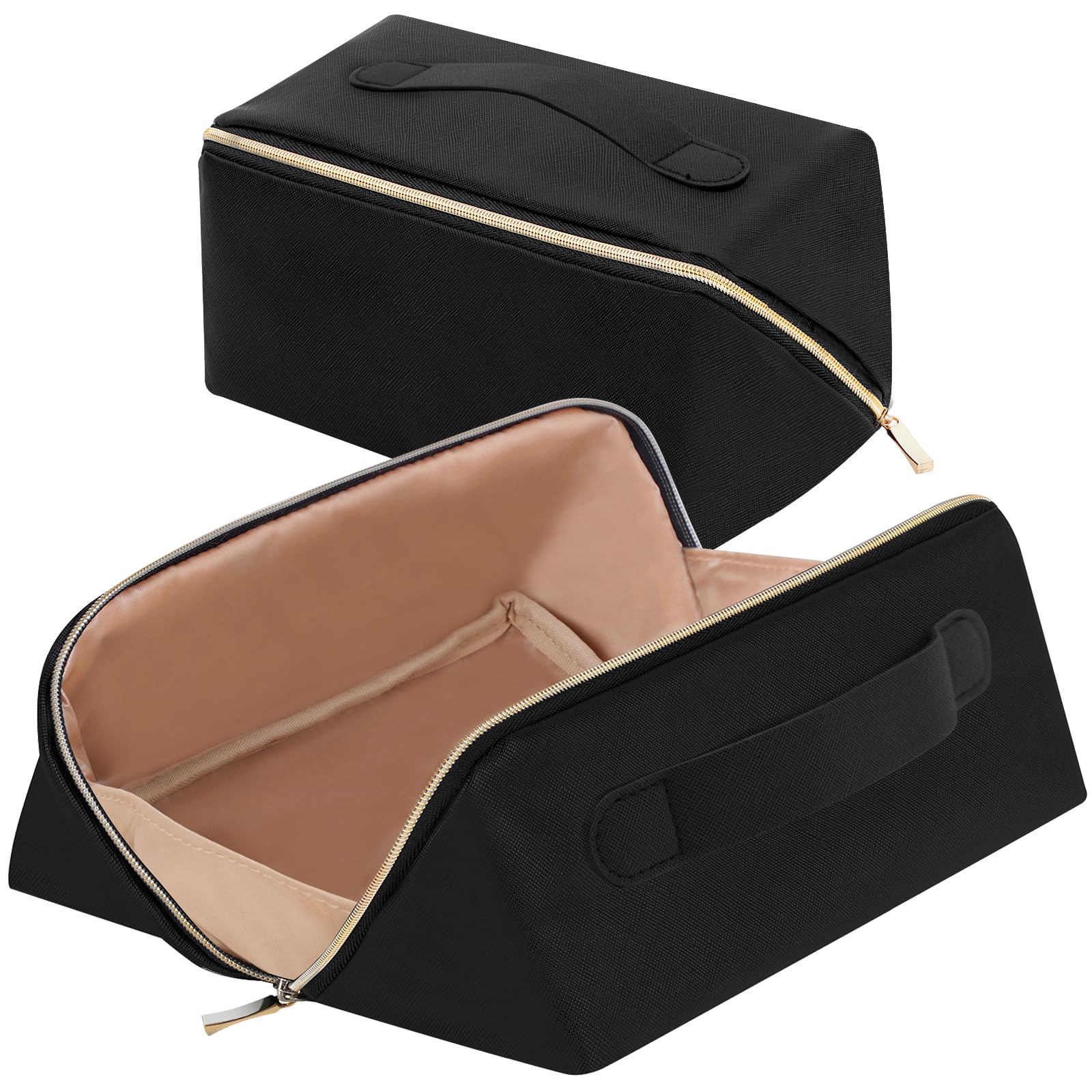 Waterproof Portable Makeup Bag - Flat Opening Cosmetic Organizer for Travel & Daily Use | Toiletry Bag for Women | Perfect Gift for Her | Ideal for Overnight Trips, Gym & Beauty Essentials Storage