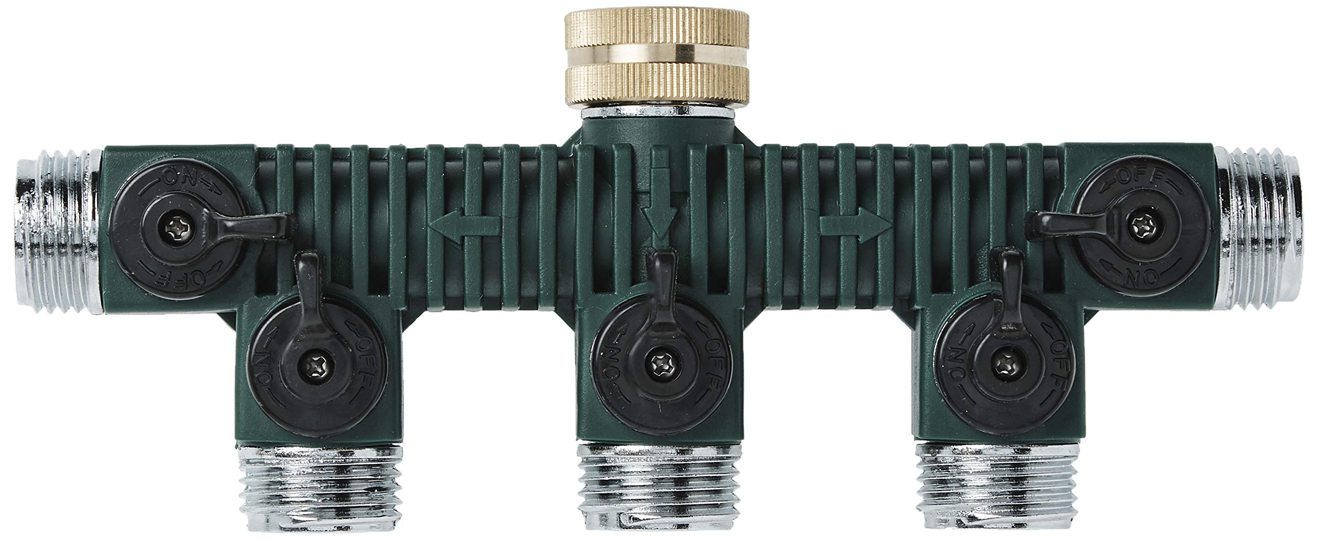 Orbit 10-Pack 5-Port Zinc Hose Faucet Manifold for Yard Watering | Heavy-Duty Outdoor Garden Irrigation System | Perfect for Sprinklers, Soaker Hoses & Multiple Watering Needs