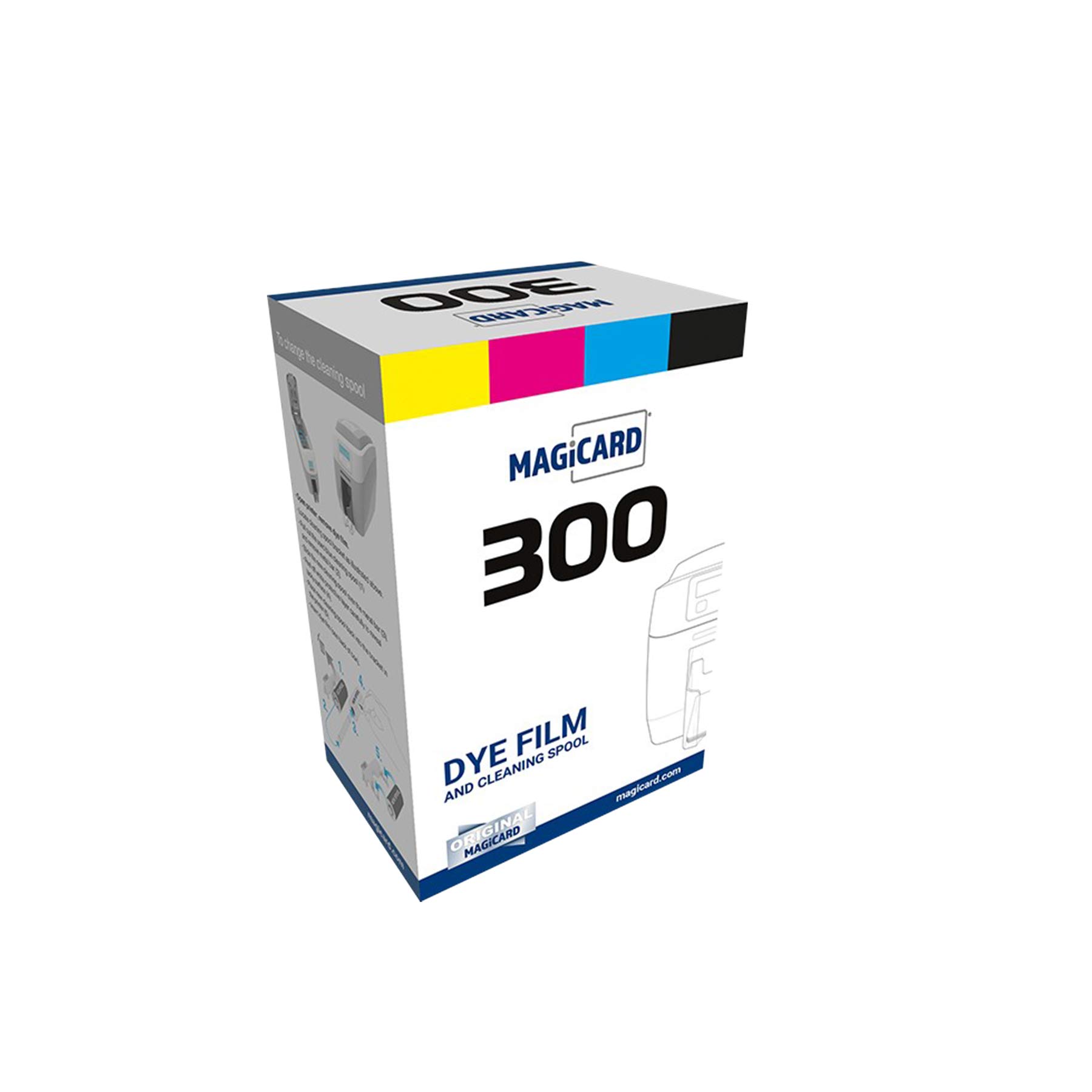 Bodno Magicard 300 Printer MC300YMCKO with 2 Color Ribbon (YMCKO) - 300 Prints Capacity - Includes Software Demo Card - Ideal for ID Badge Printing & Secure Access Control Systems