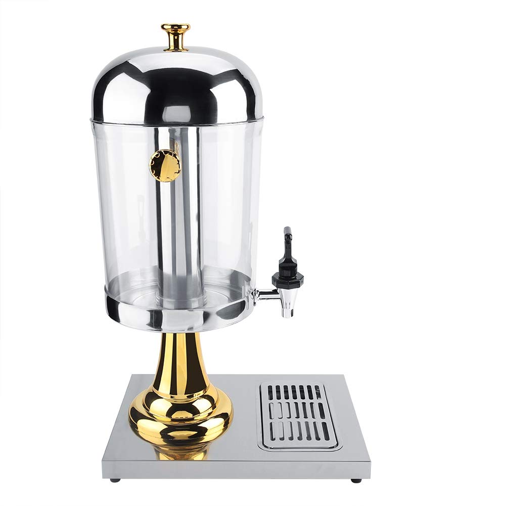 8L Commercial Frozen Drink Maker - Stainless Steel Slushie & Juice Machine for Hot & Cold Beverages - Easy to Clean Commercial Grade for Restaurants, Bars, Cafes, Hotels & Supermarkets - Perfect for Margaritas, Smoothies, Iced Coffee & Summer Drinks (Single Head, Silver)