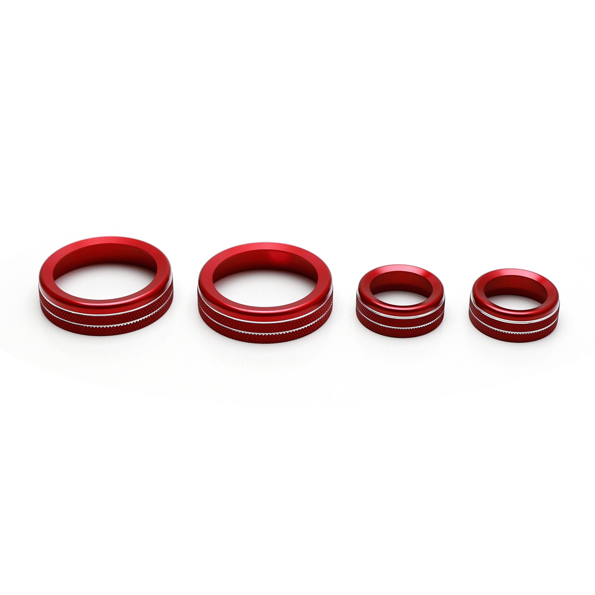 4-Piece Red Aluminum AC/Stereo Knob Covers for 2022+ Ford Maverick - Upgrade Interior Styling & Protect Controls (Perfect for Car Enthusiasts & Customization)