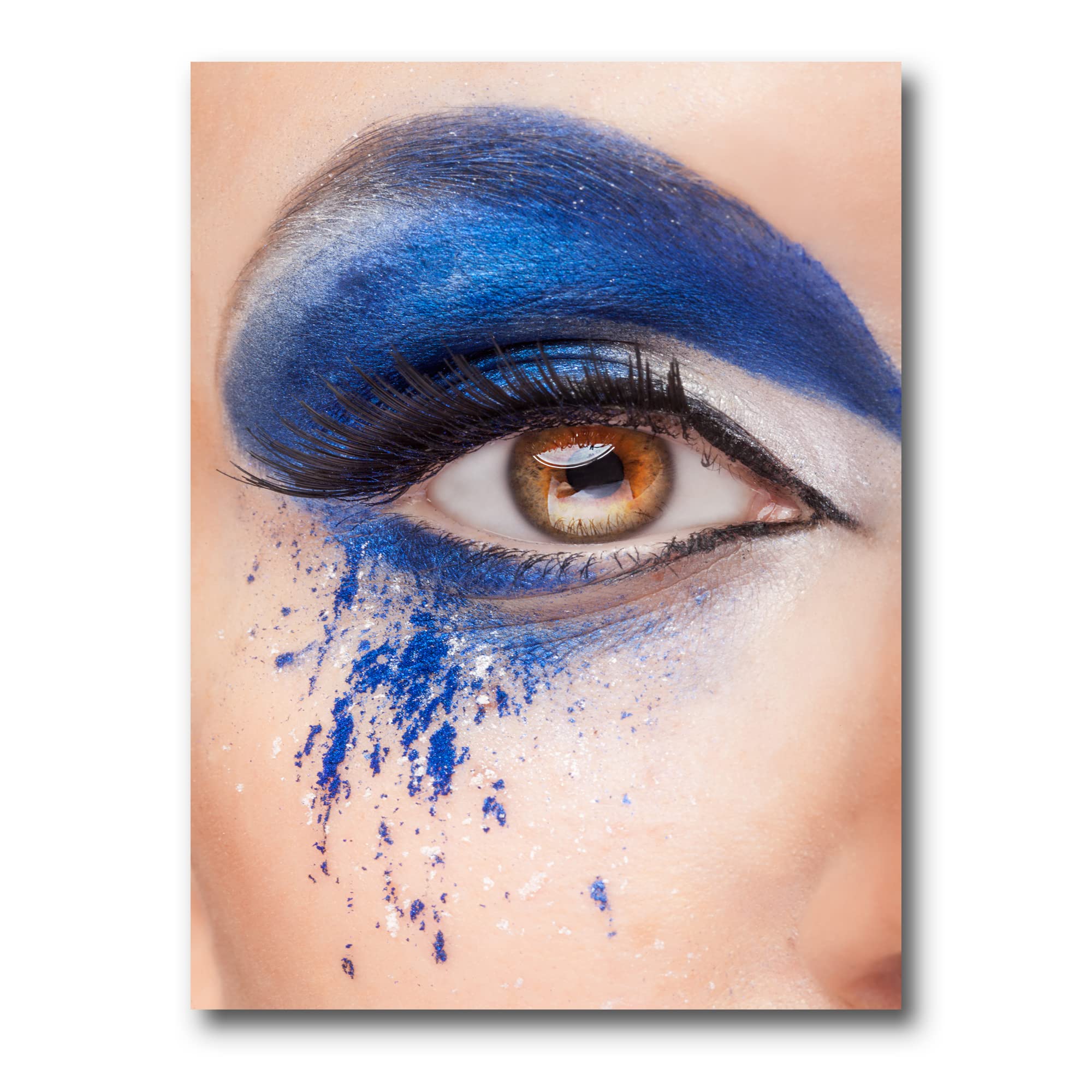 Blue Fantasy Eye Makeup Modern Canvas Wall Art - Stunning Home & Office Decor for Living Room, Bedroom, or Studio